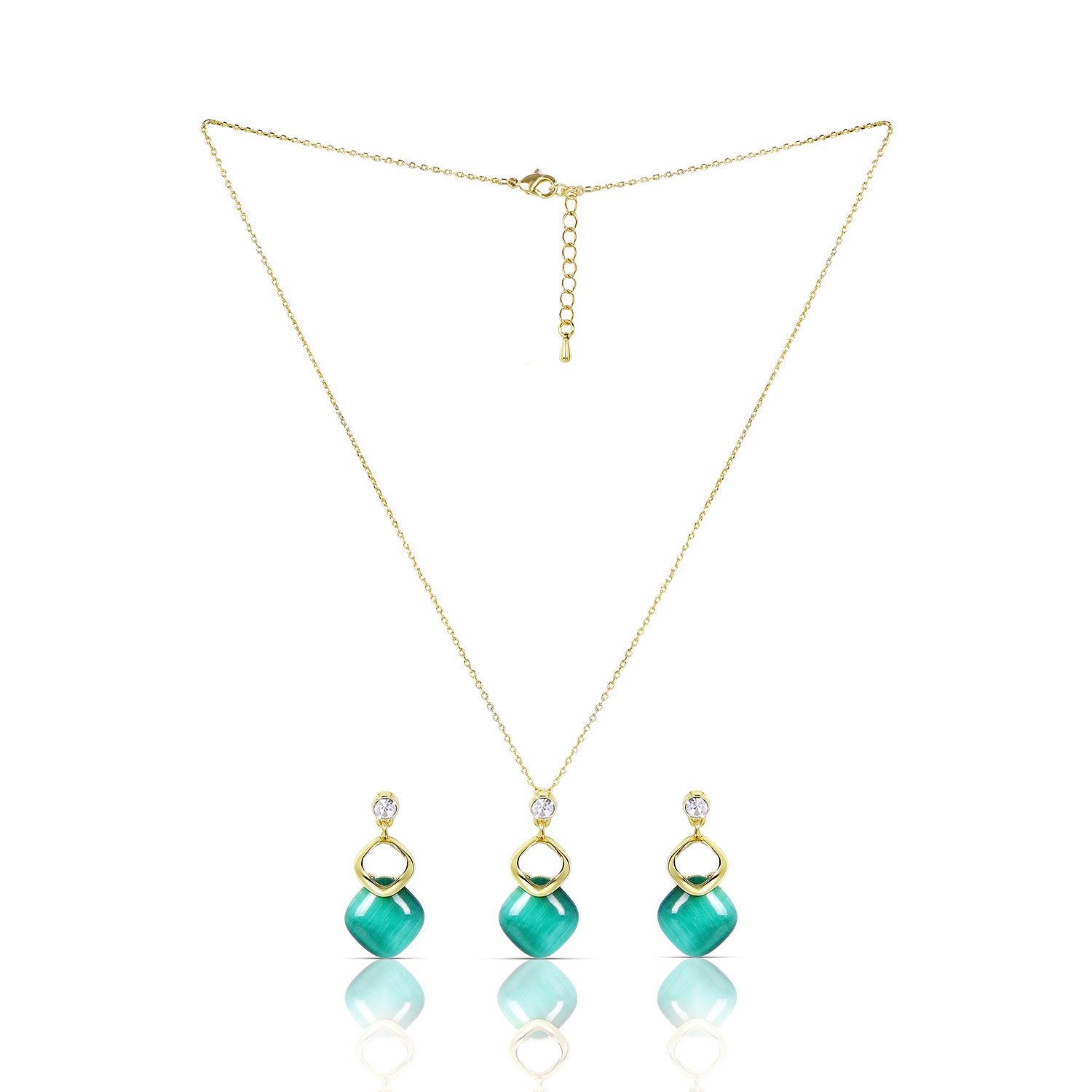 Itrani Emerald Luxe Charm Necklace & Earrings Set