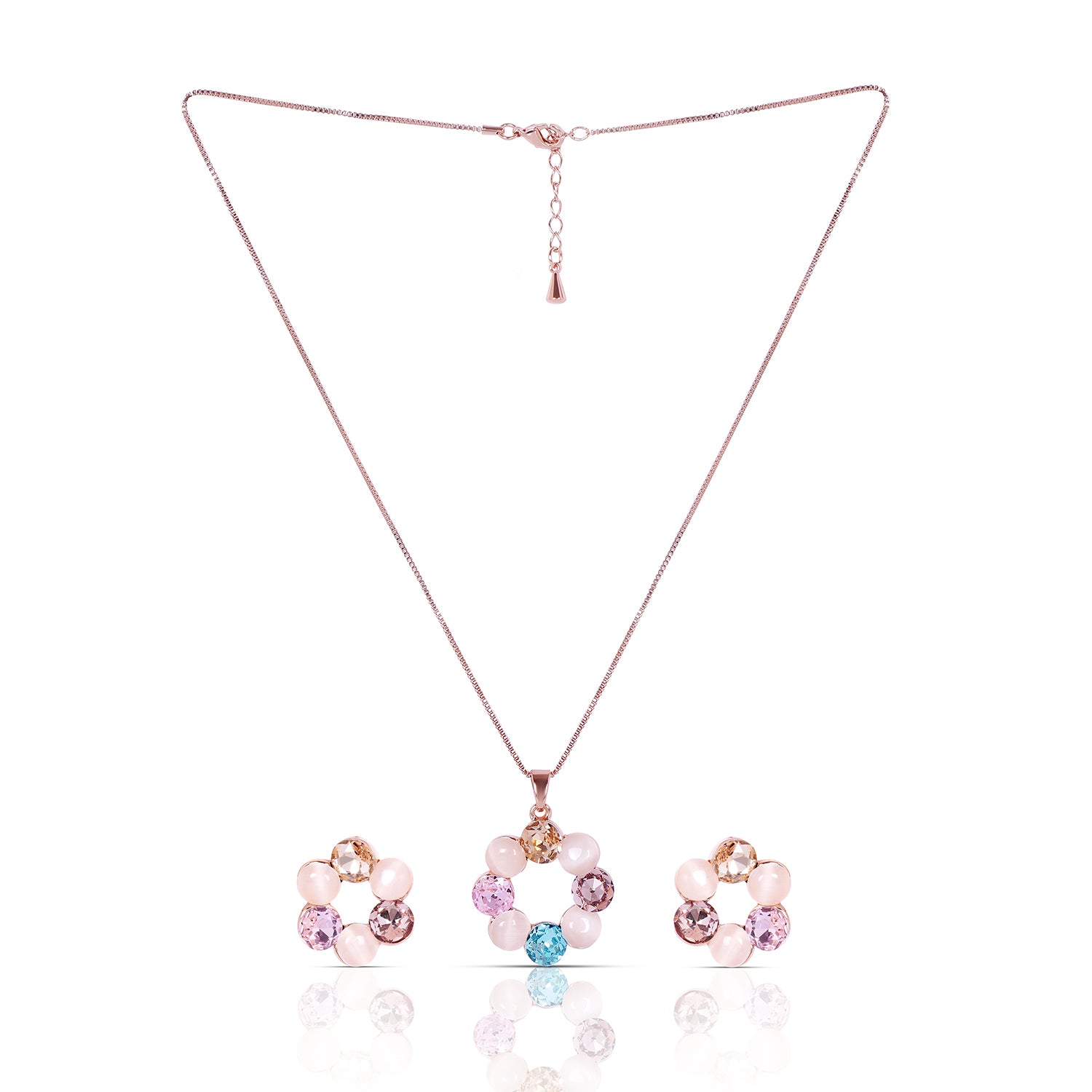 Itrani Blush Radiance Floral Necklace & Earring Set