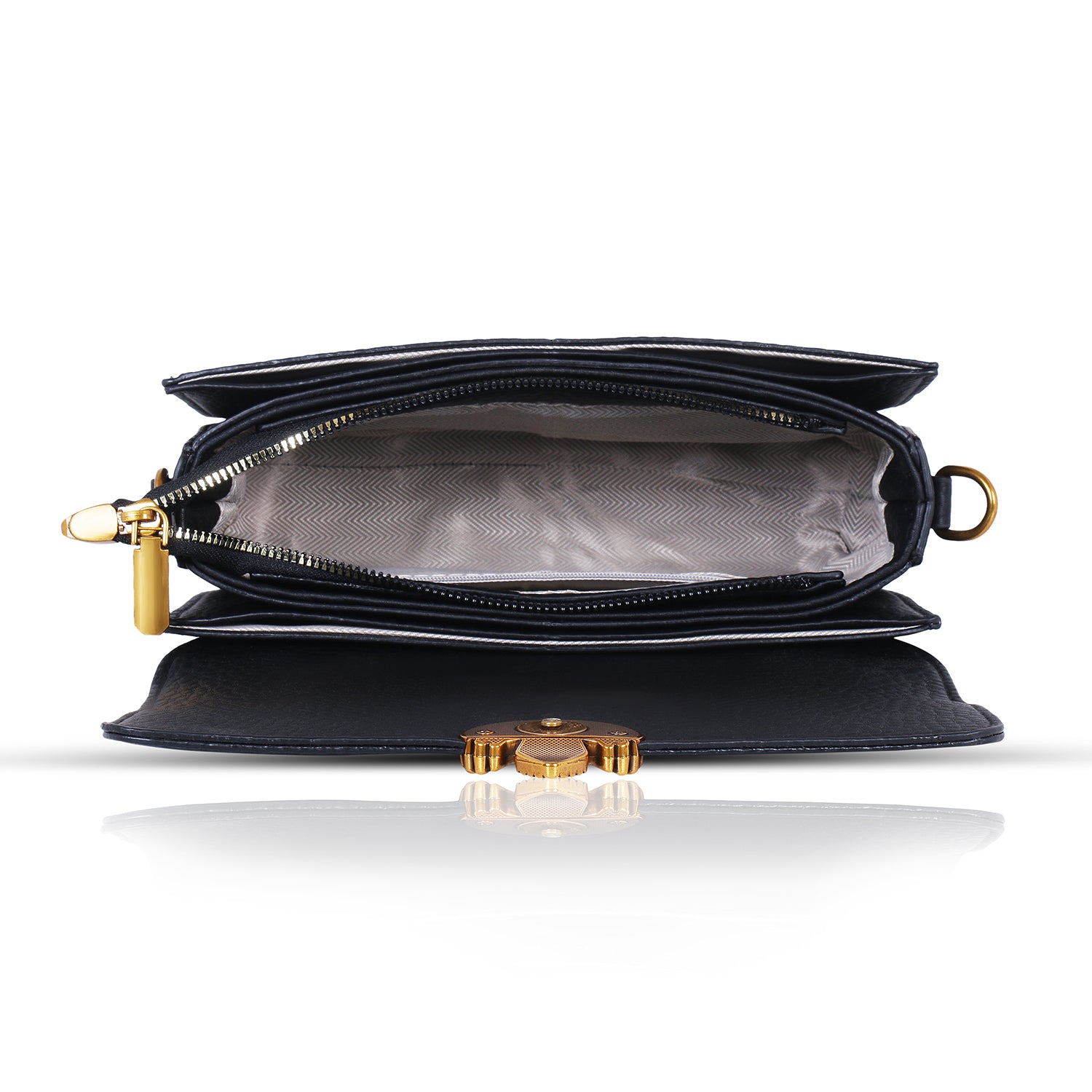 Itrani Black Bloom Textured Shoulder Bag