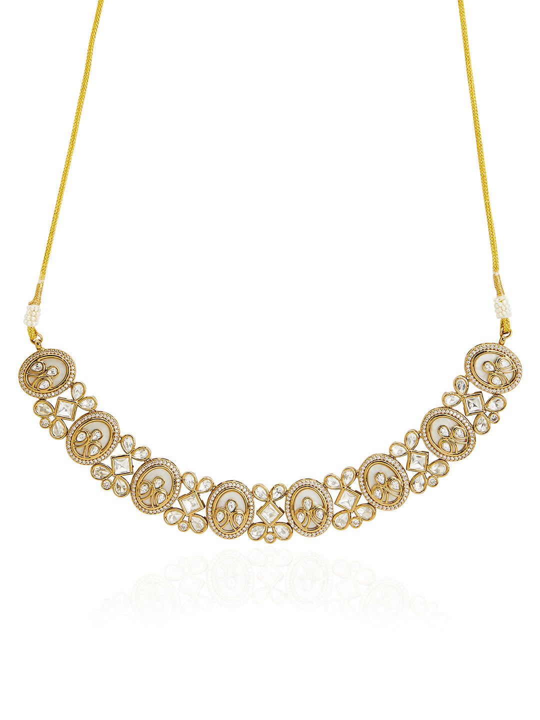 Itrani Mother of Pearl Polki Diamond Choker Set