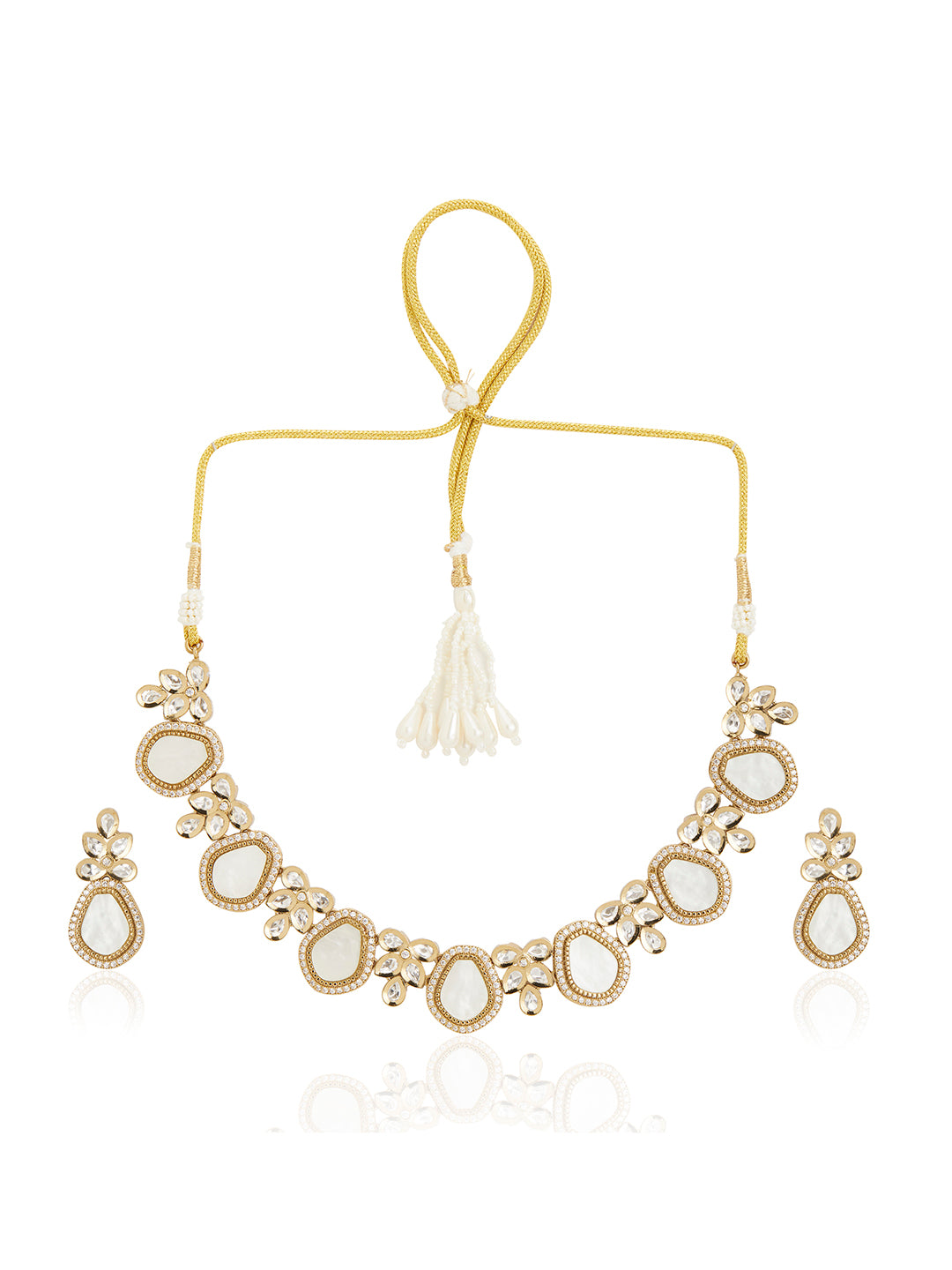 Itrani Pear Drop Mother of Pearl Necklace Set