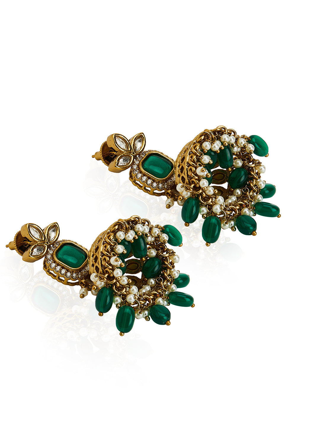 Itrani Emerald Polki Royale Necklace Set