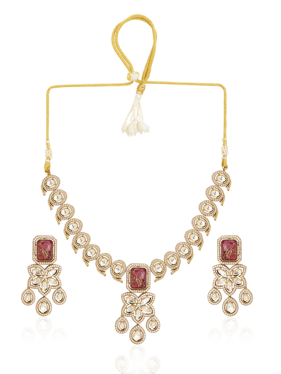 Itrani Star Necklace Set with Ruby Accent