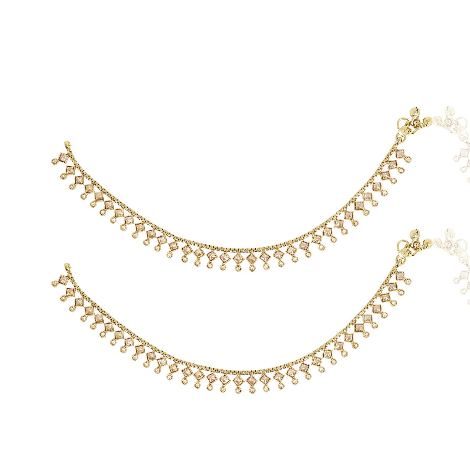 Itrani Classic Antique Diamond Payal with Elegant Detailing