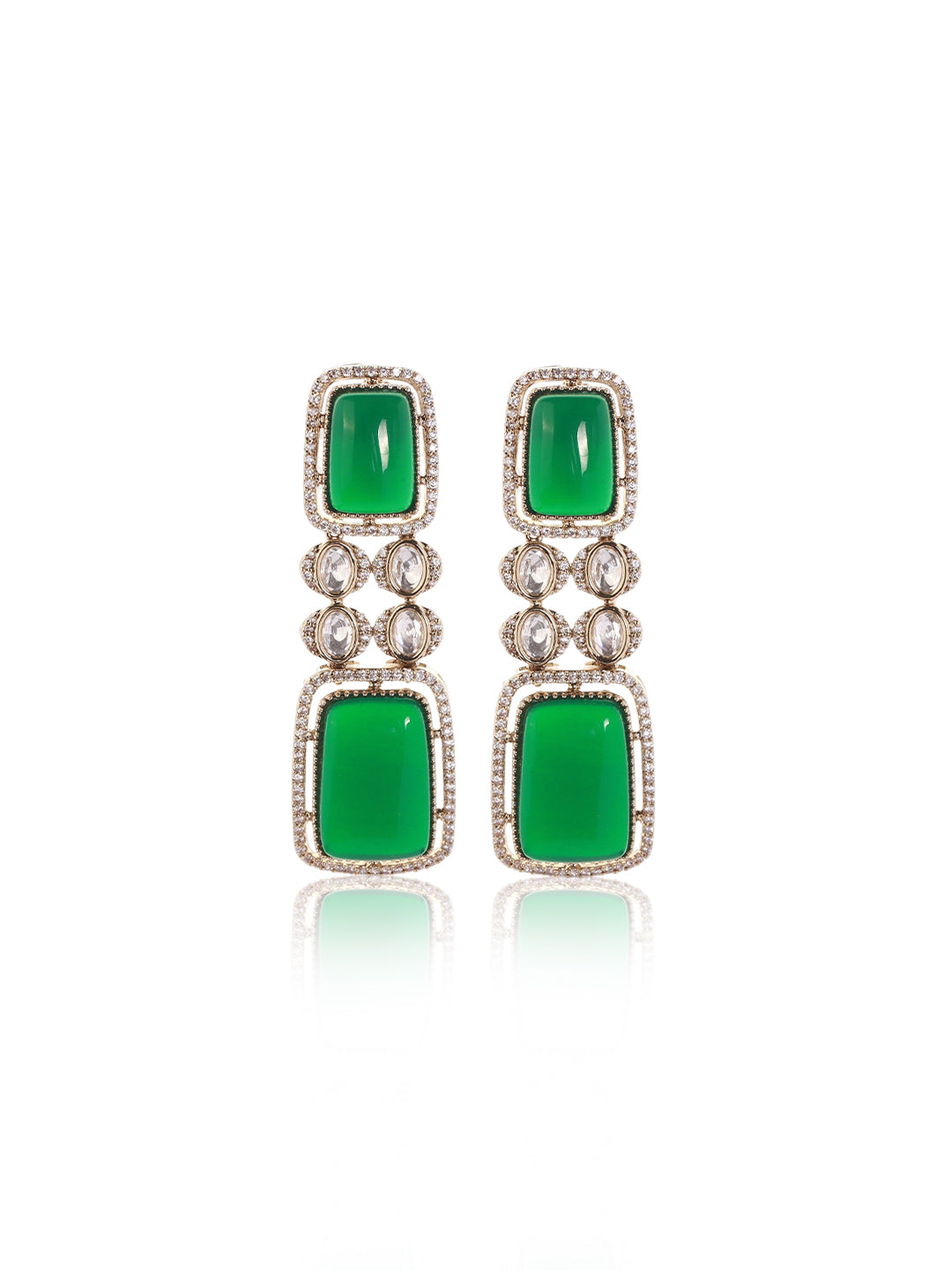 Itrani Emerald Luxe Geometry Drop Earrings
