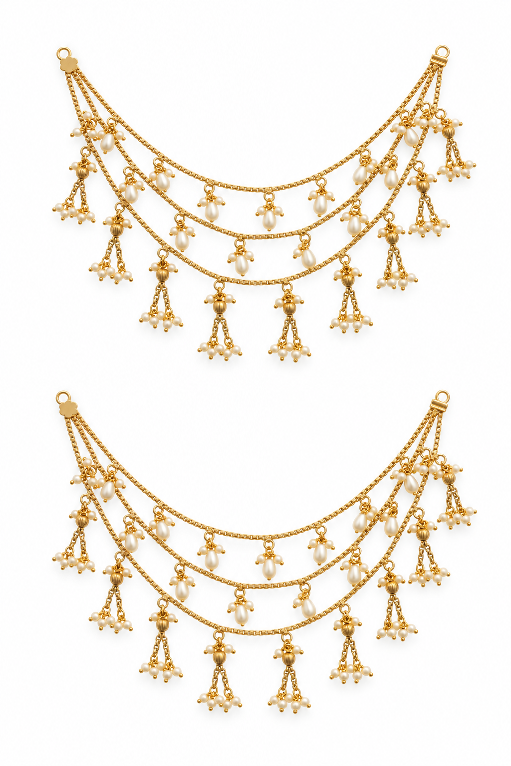 Itrani Chandrika Pearl Drop Ear Chains (Pair)
