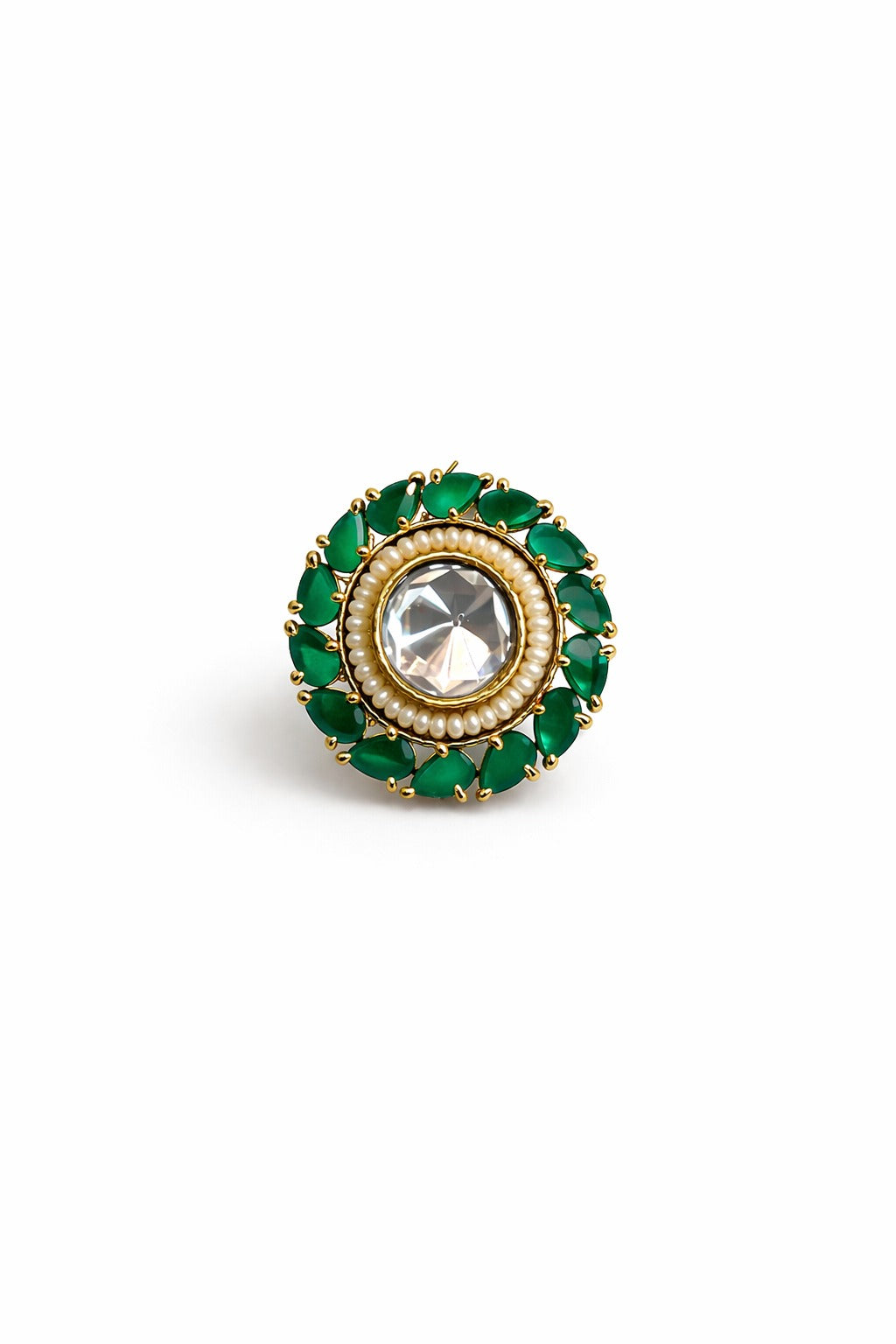 Itrani Gulnaar Statement Ring – Anti Tarnish Brass Ethnic Cocktail Ring
