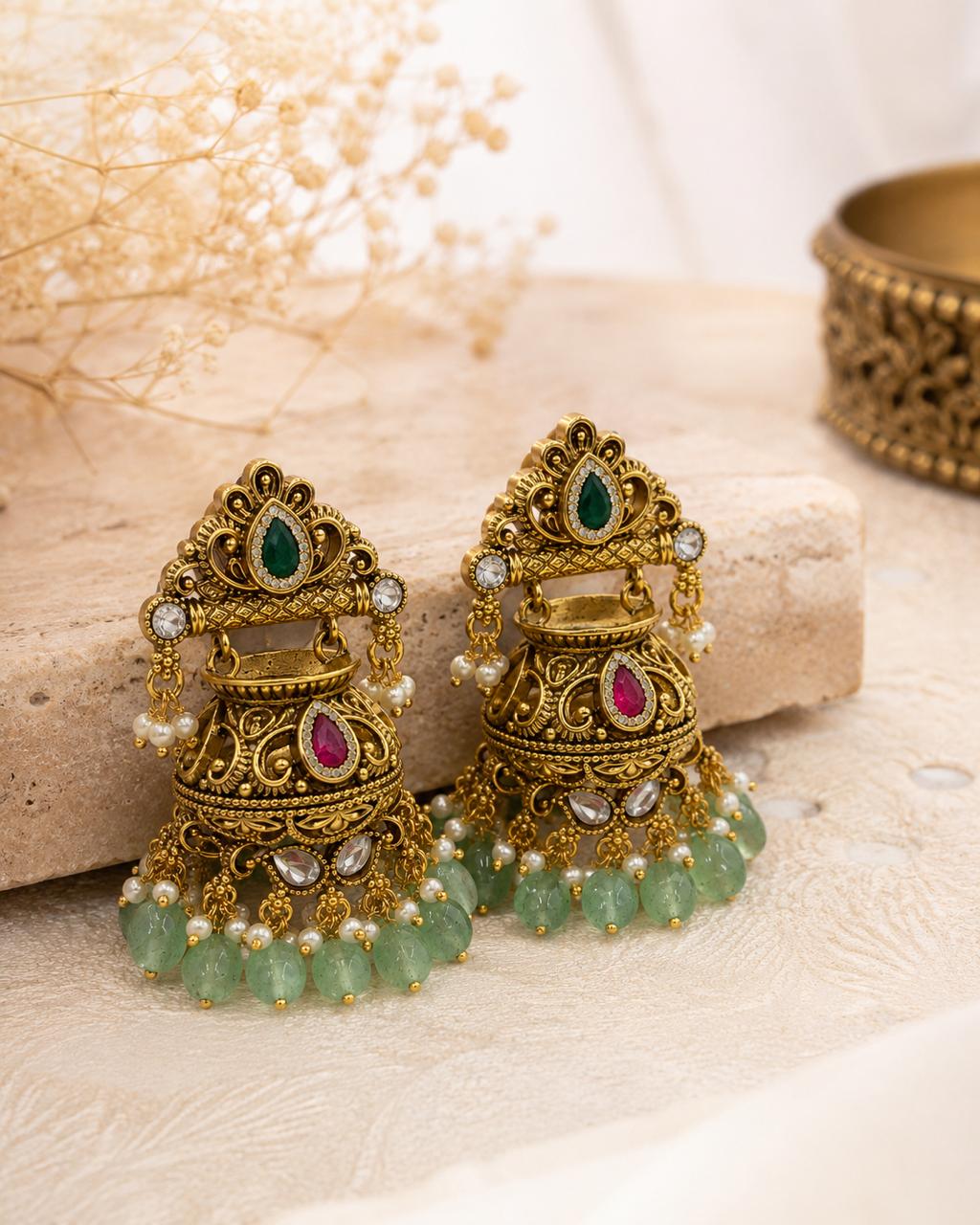 Itrani Matka Royale Jhumkas
