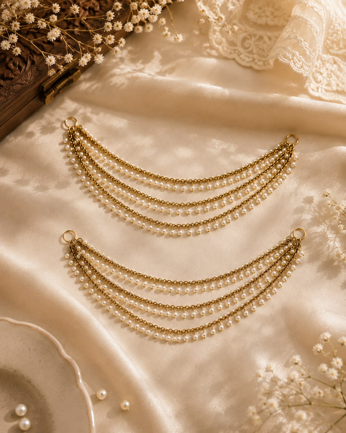Itrani Leher Three-Layer Ear Chain