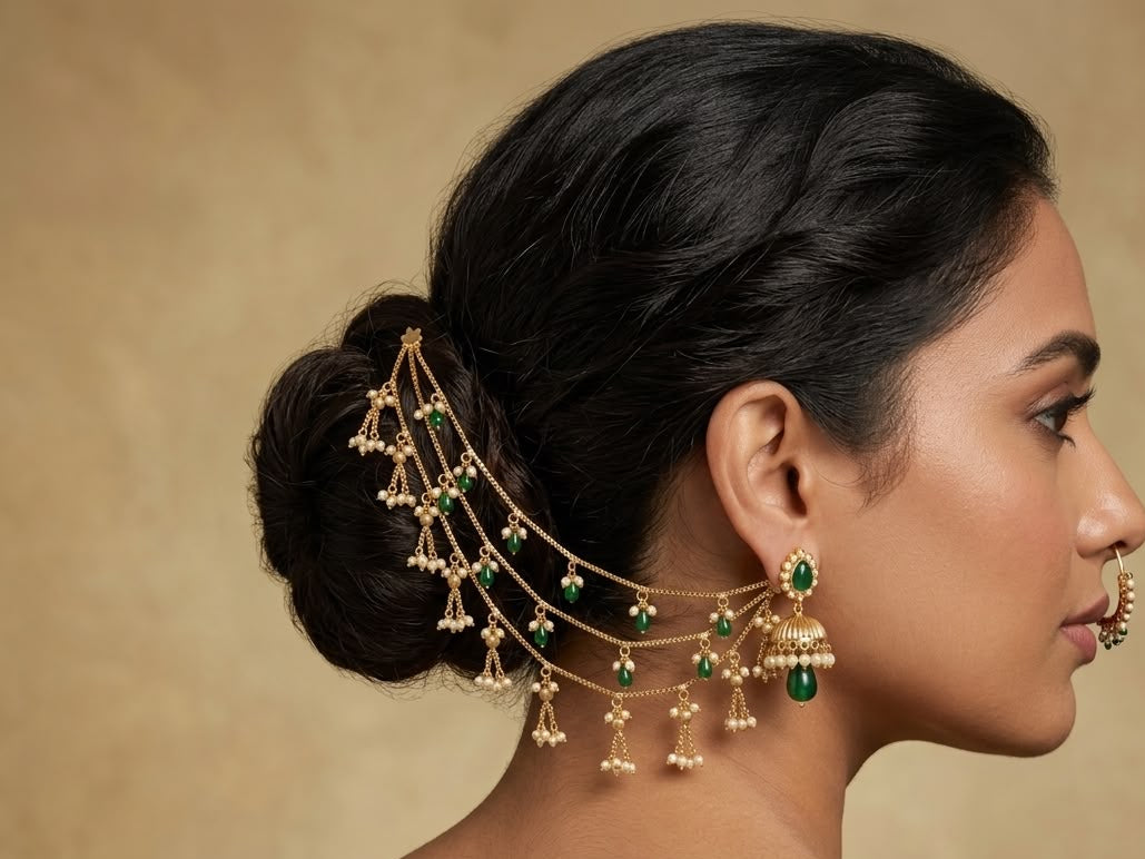 Itrani Chandrika Pearl Drop Ear Chains (Pair)