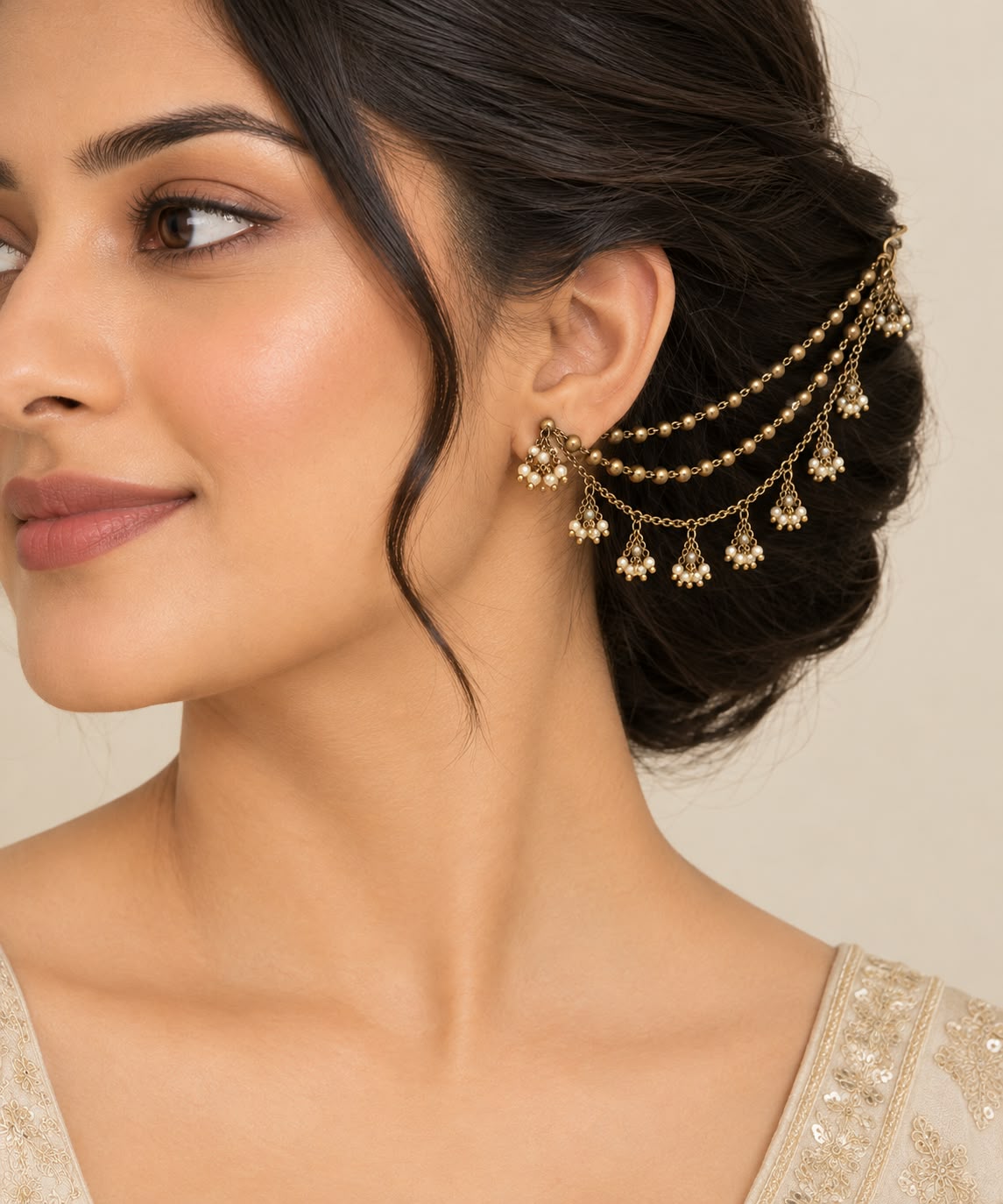 Itrani Kanak Pearl Tassel Ear Chains (Pair)