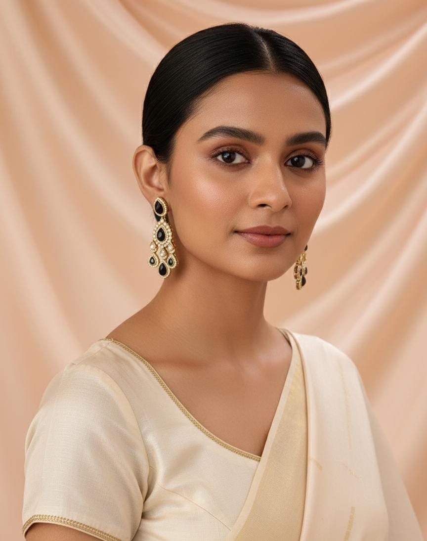 Itrani black beauty stone with reverse AD