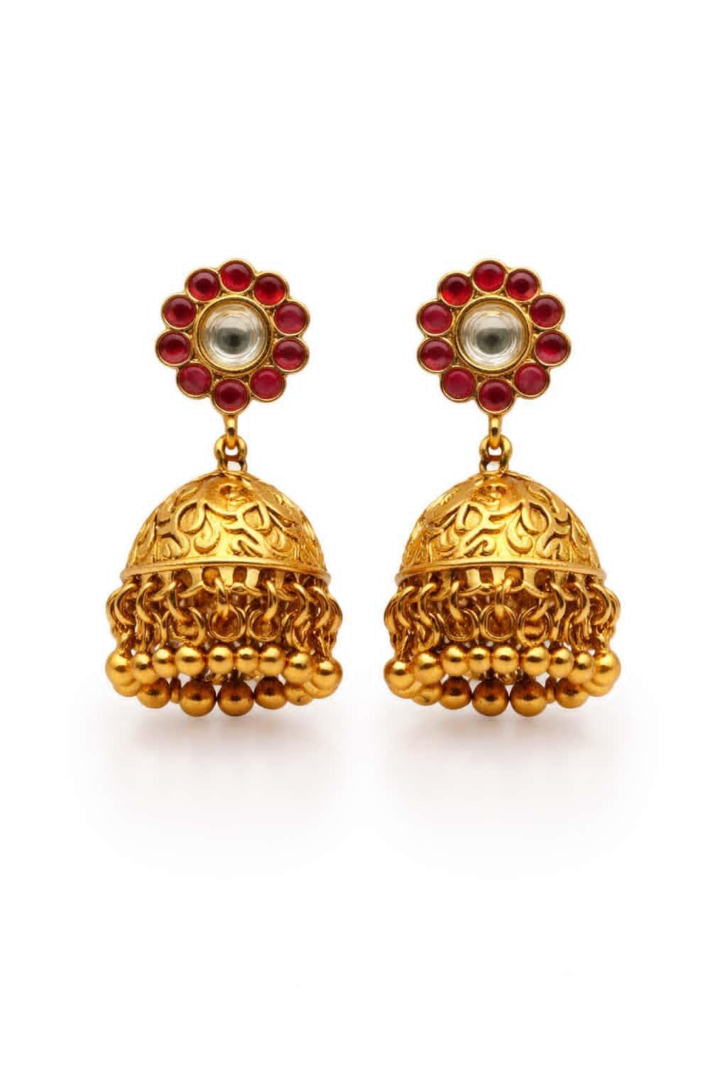 Itrani Heritage Classic Delicate Necklace Set with Jhumka Earrings – Anti Tarnish Traditional Jewellery