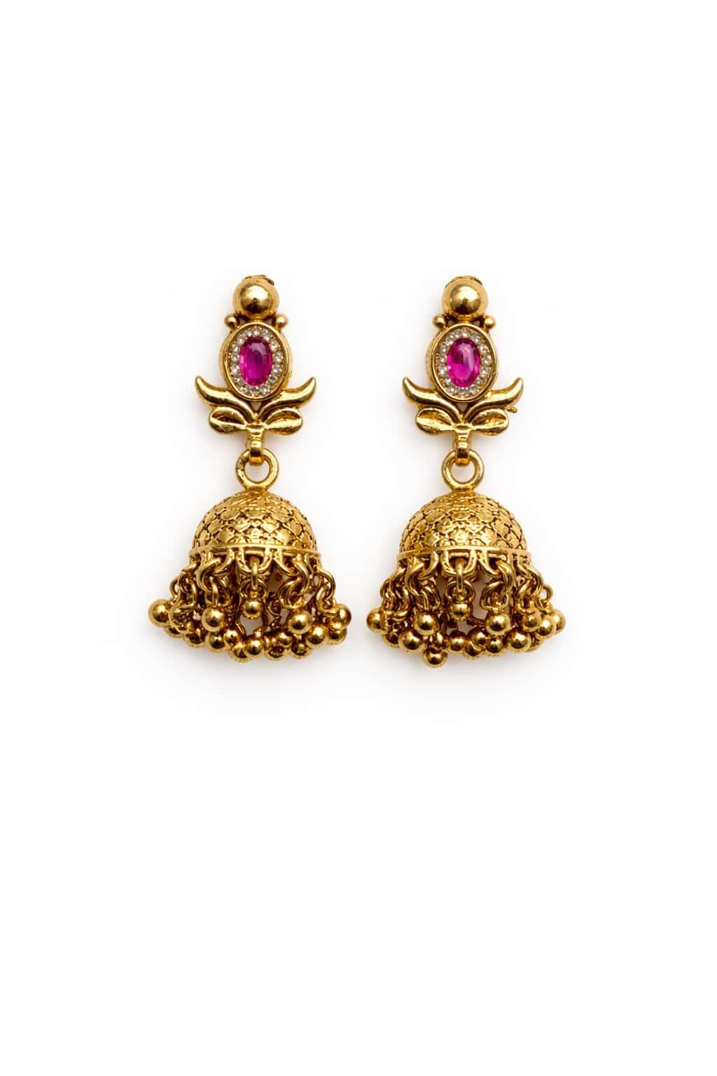 Itrani Heritage Antique Sage Green Motif Pendant Necklace Set with Color Stones – Traditional Bridal Jewellery