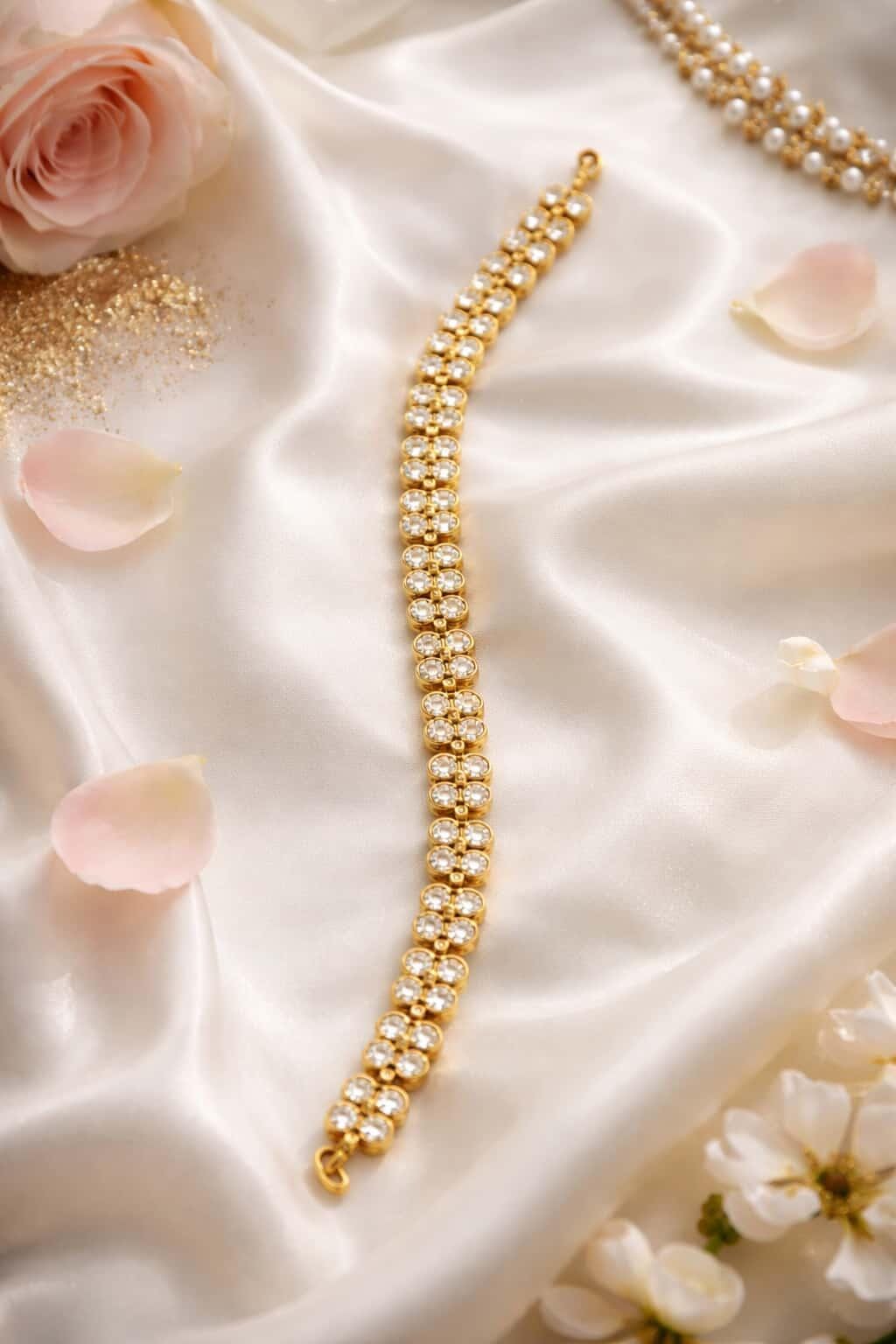 Itrani Floral Charm Polki Stone Seeshpati in Anti-Tarnish Brass – Traditional Bridal Hair Jewelry