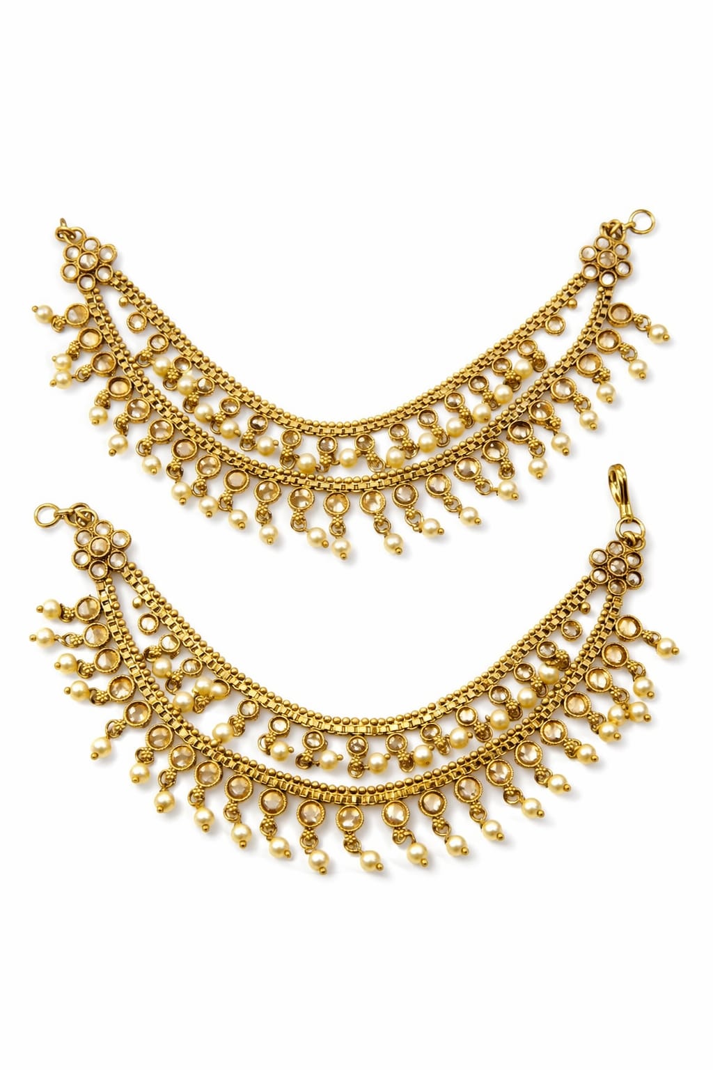 Itrani Pearl Drop Bridal Earring Side Chain in Anti-Tarnish Brass