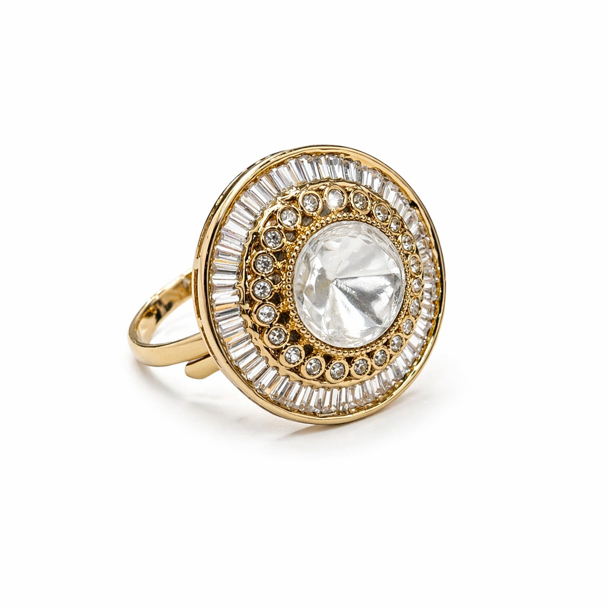 Itrani Bugette Zircon Stone Coctail Statement Ring