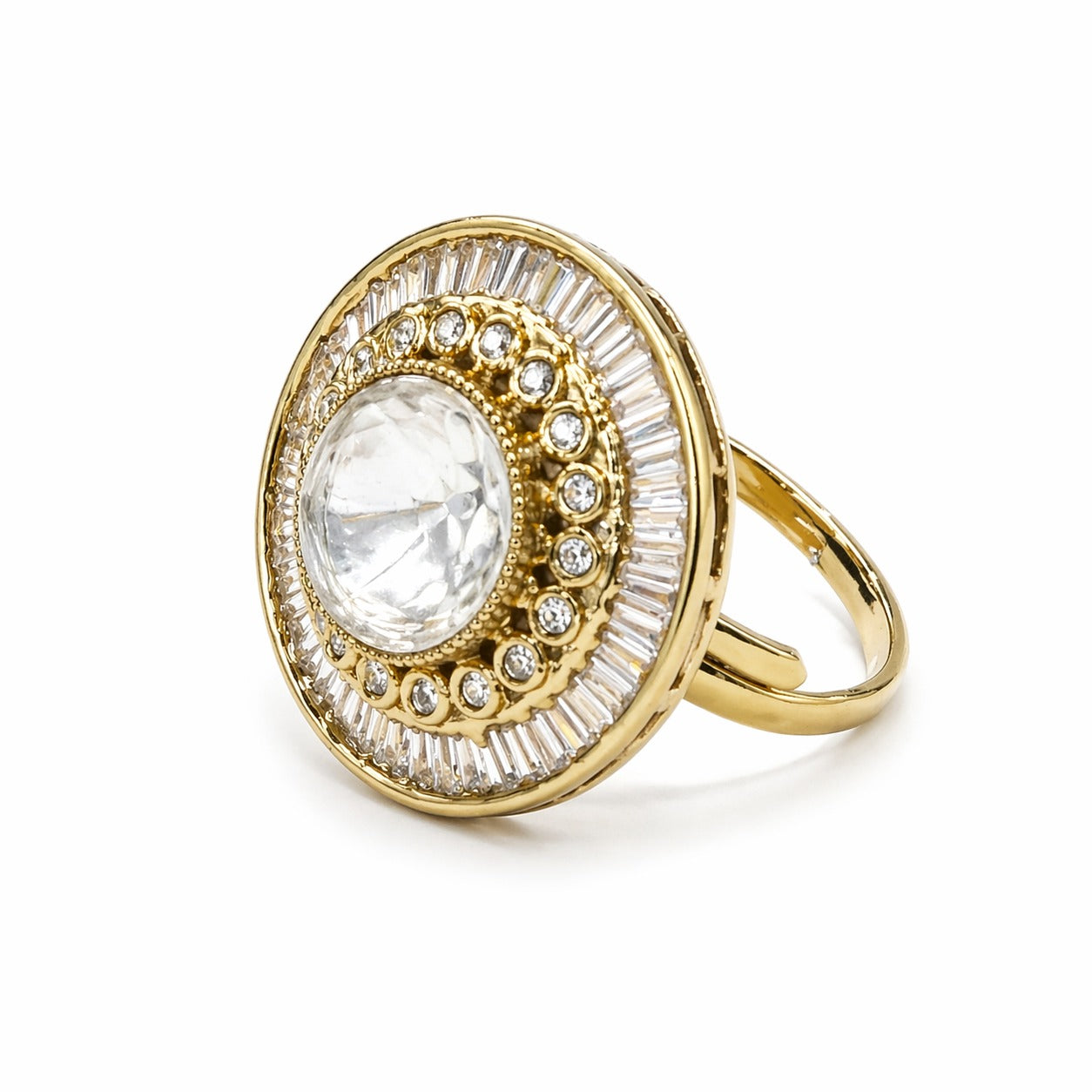 Itrani Bugette Zircon Stone Coctail Statement Ring