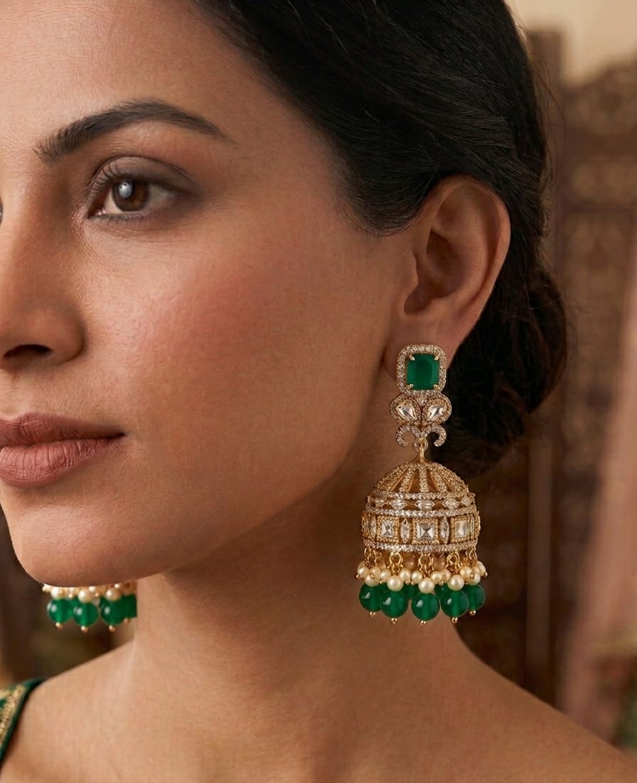 Itrani Pastel Blush Noor Dome Jhumka Earrings