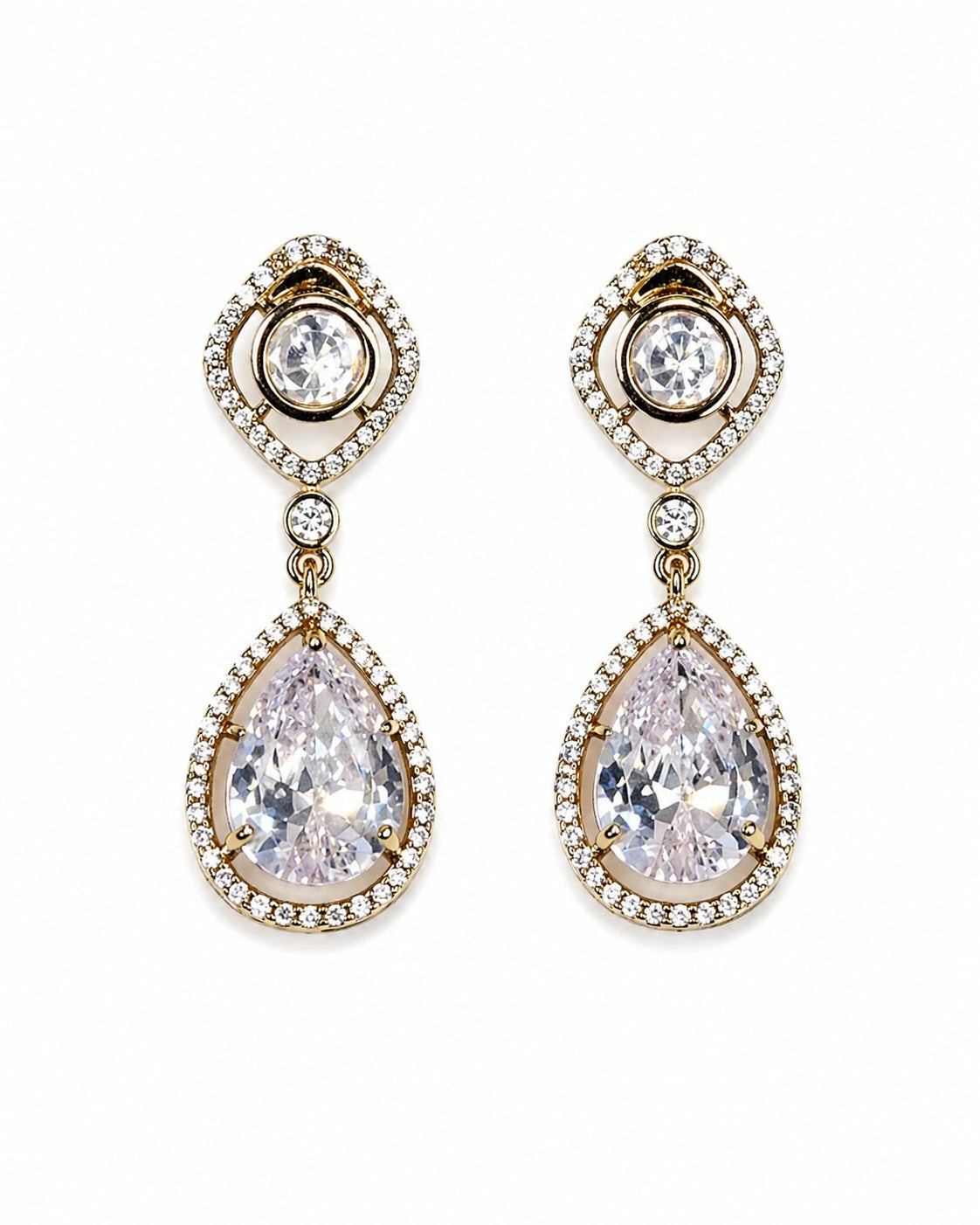 Itrani Amber Glow Dual Layer Multi Colour, Crystal, Double -8 Diamond Necklace Set