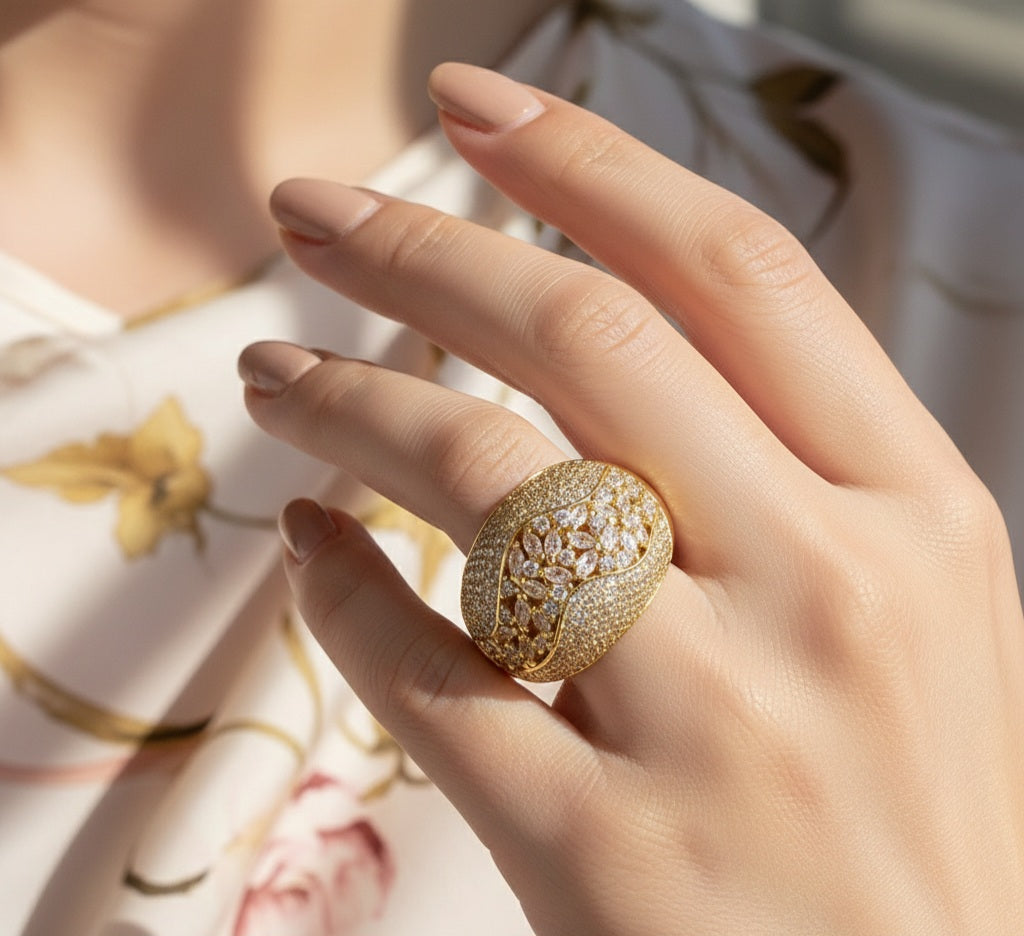Itrani Golden Radiance Luxe American Diamond Ring