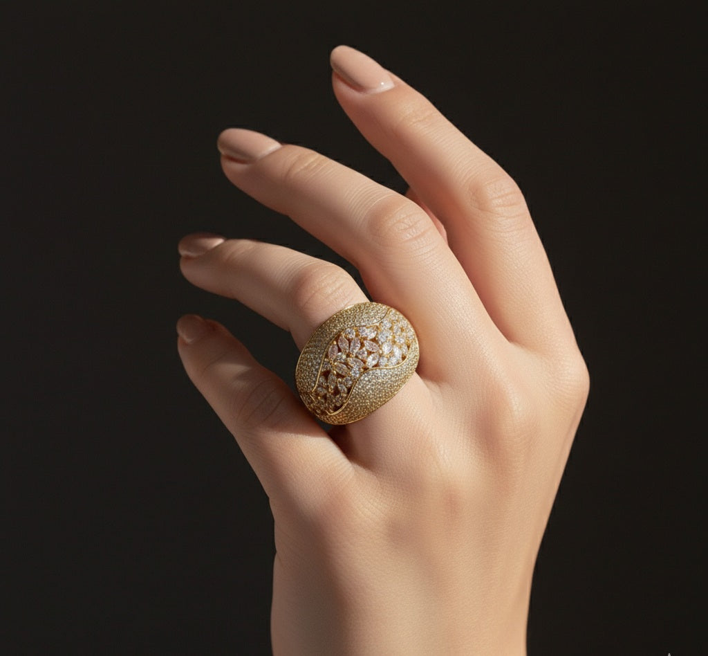 Itrani Golden Radiance Luxe American Diamond Ring