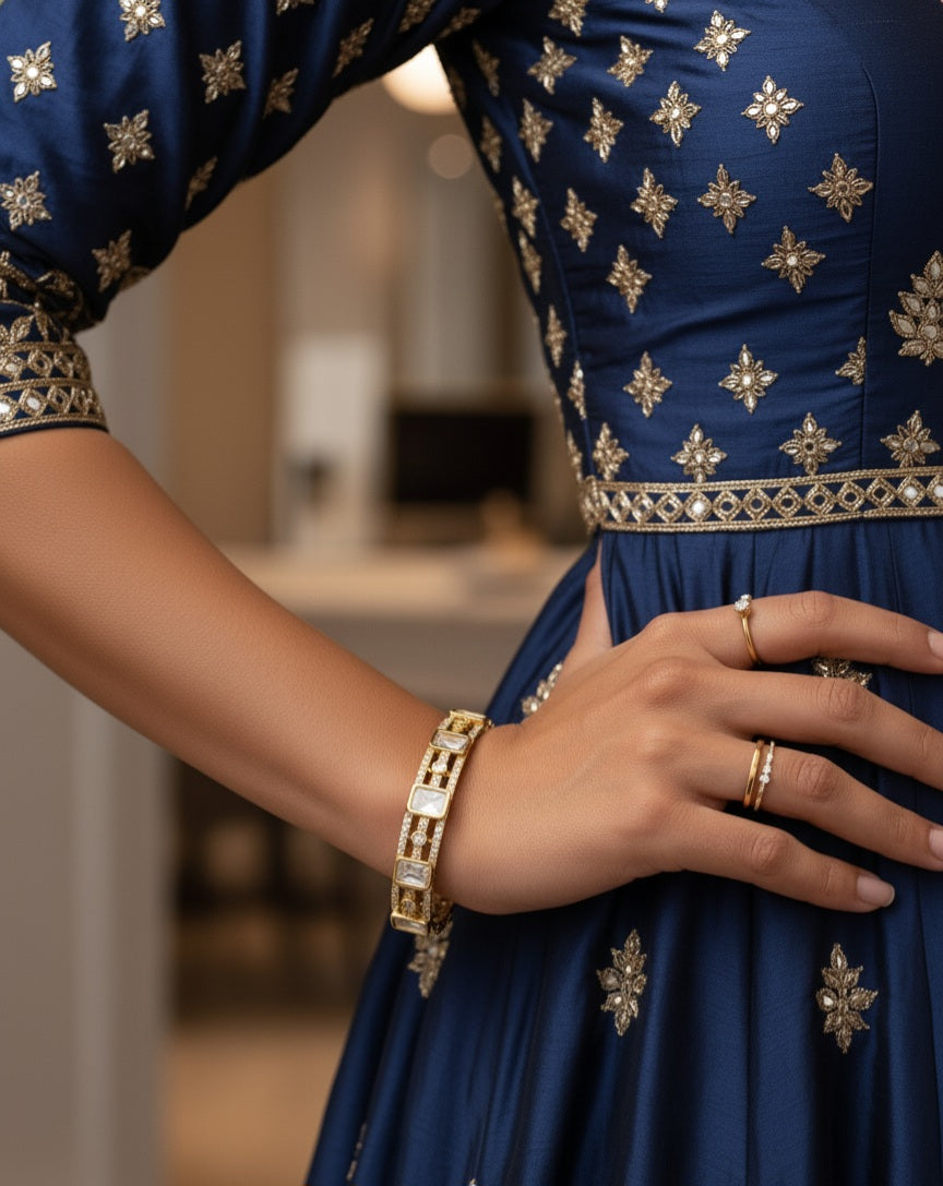 Itrani Gilded Blush Clear Polki Bracelets