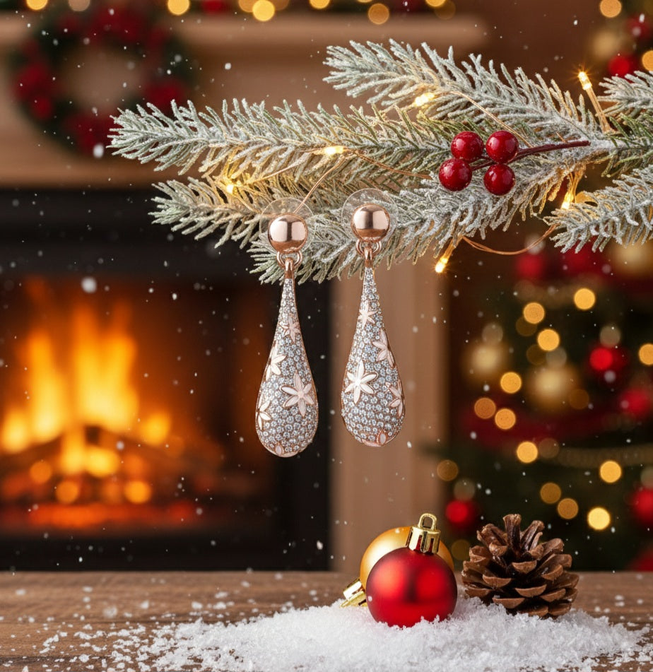 Itrani Rose Gold Droplet Diamond Earrings