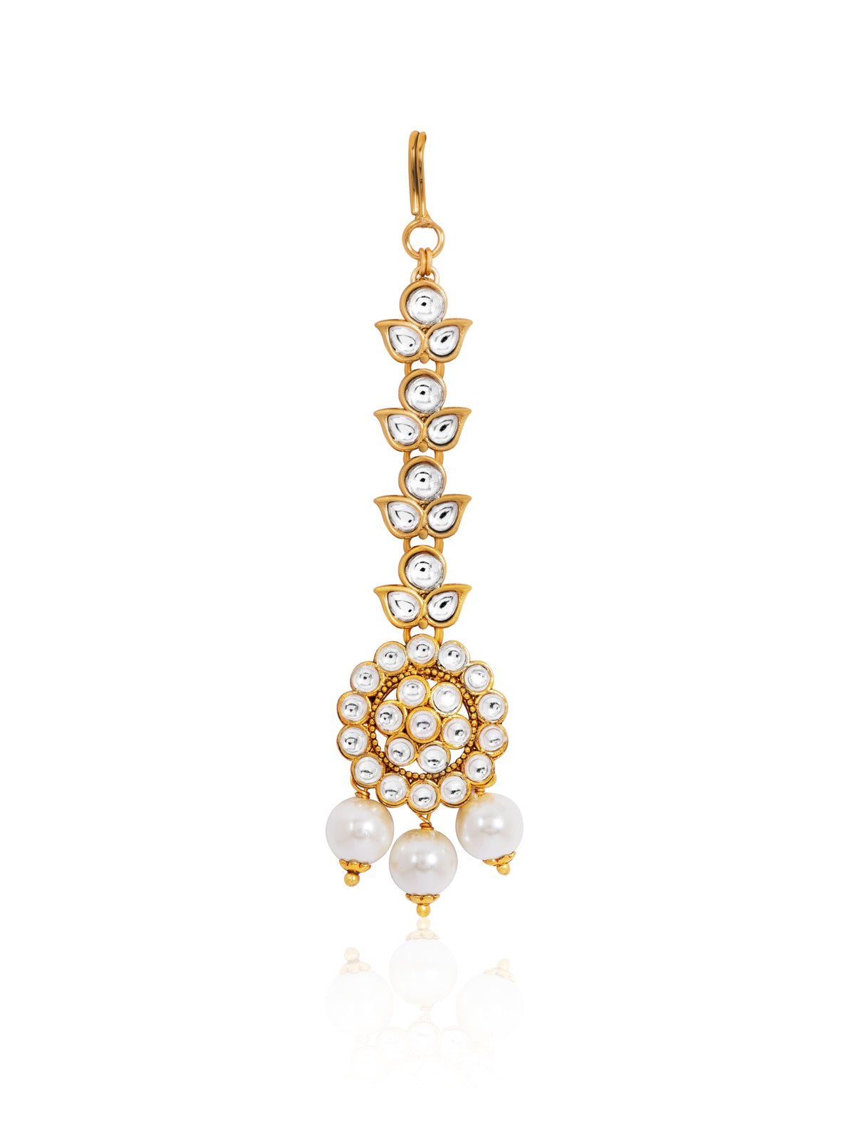Itrani Golden Kundan Pearl Bridal Necklace Set – Elegant Anti-Tarnish Brass Jewelry for Weddings & Festive Glam