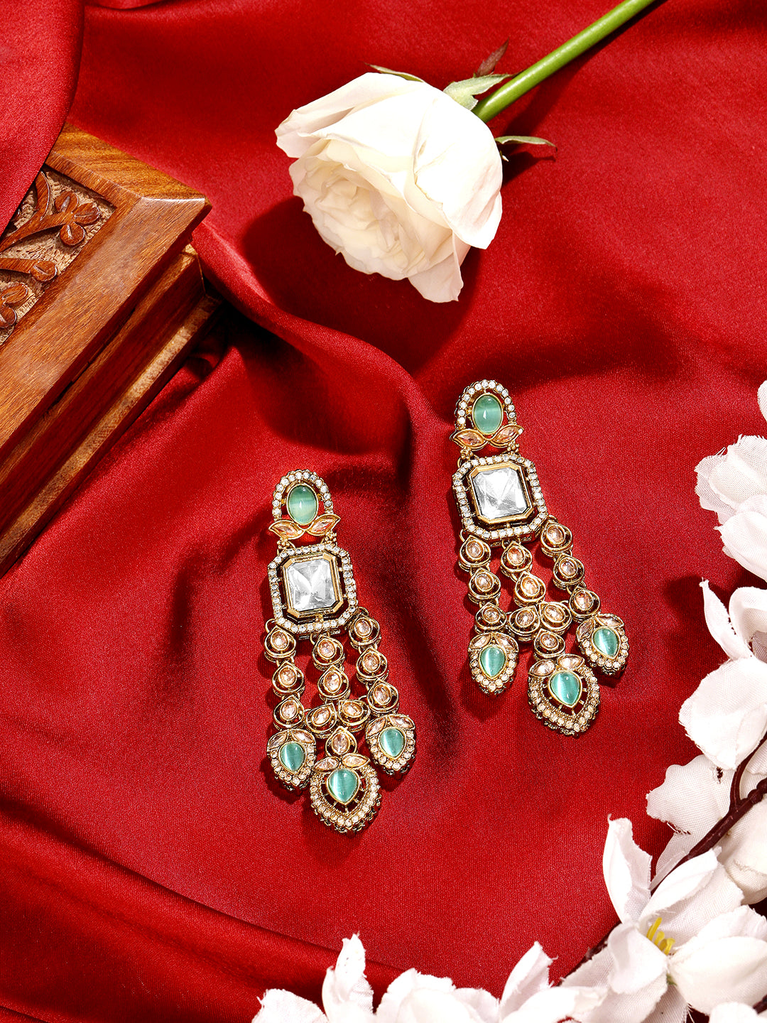 Itrani Royale Prism Olive green Dangler Earrings