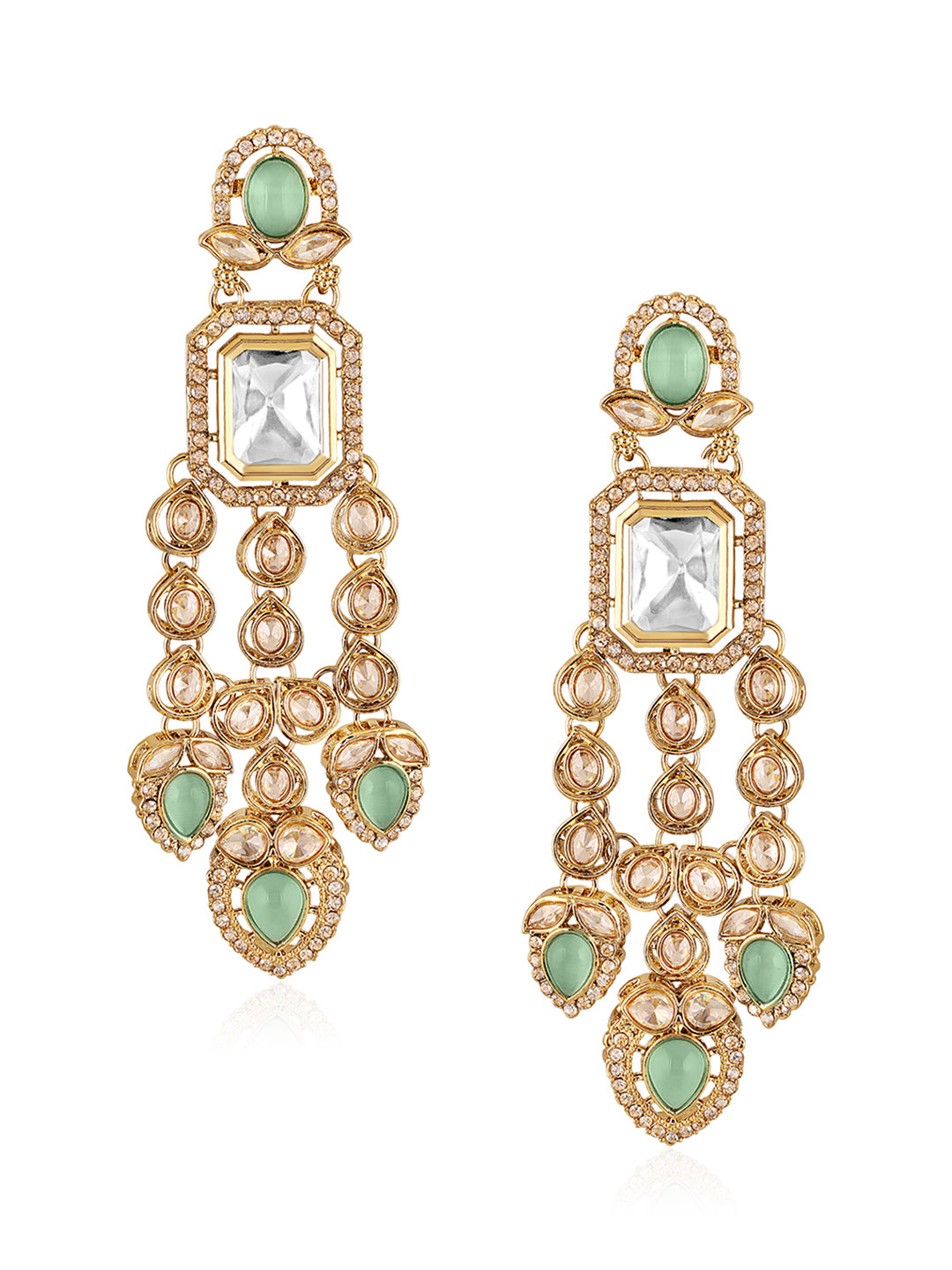 Itrani Royale Prism Olive green Dangler Earrings