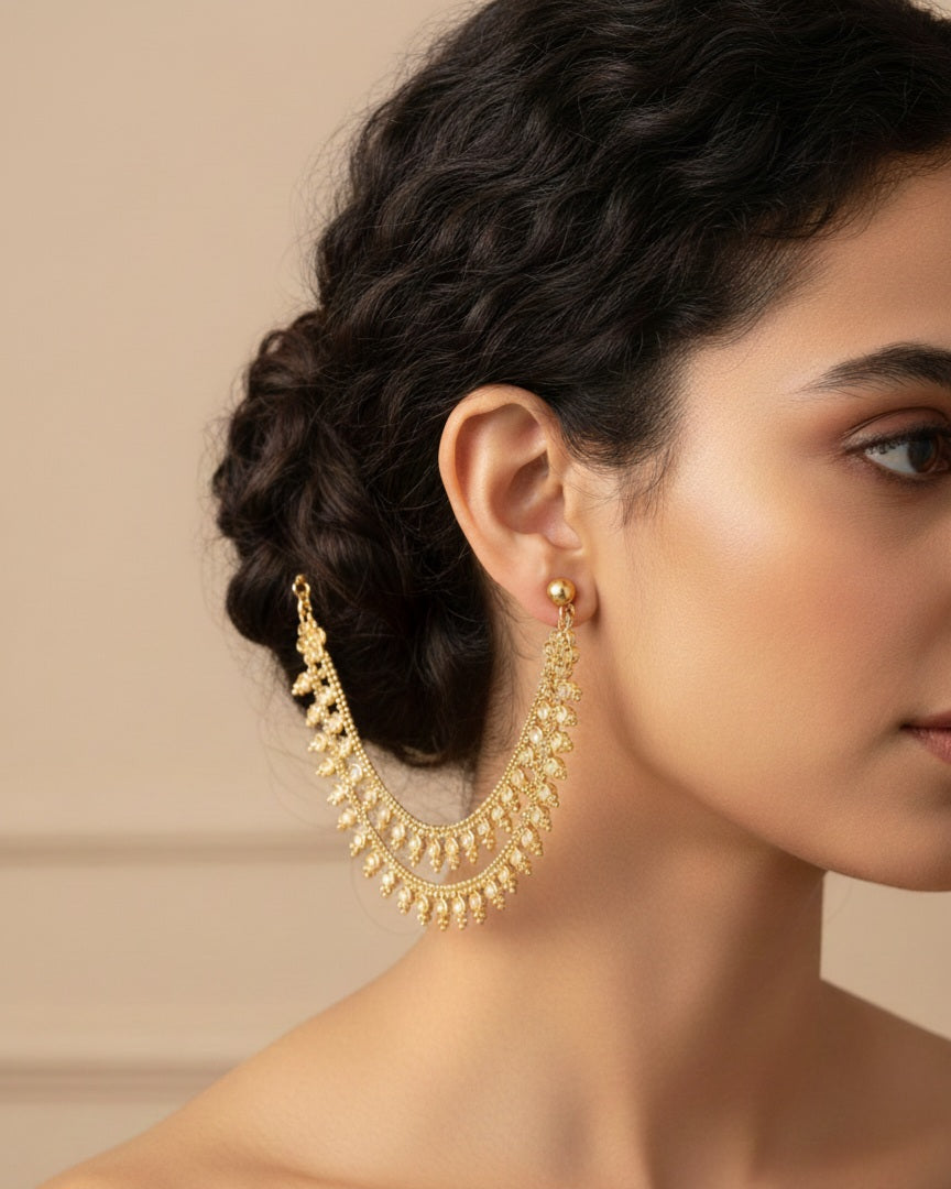 Itrani Royal Traditional  Hair Side Chain with Reverse AD Stones