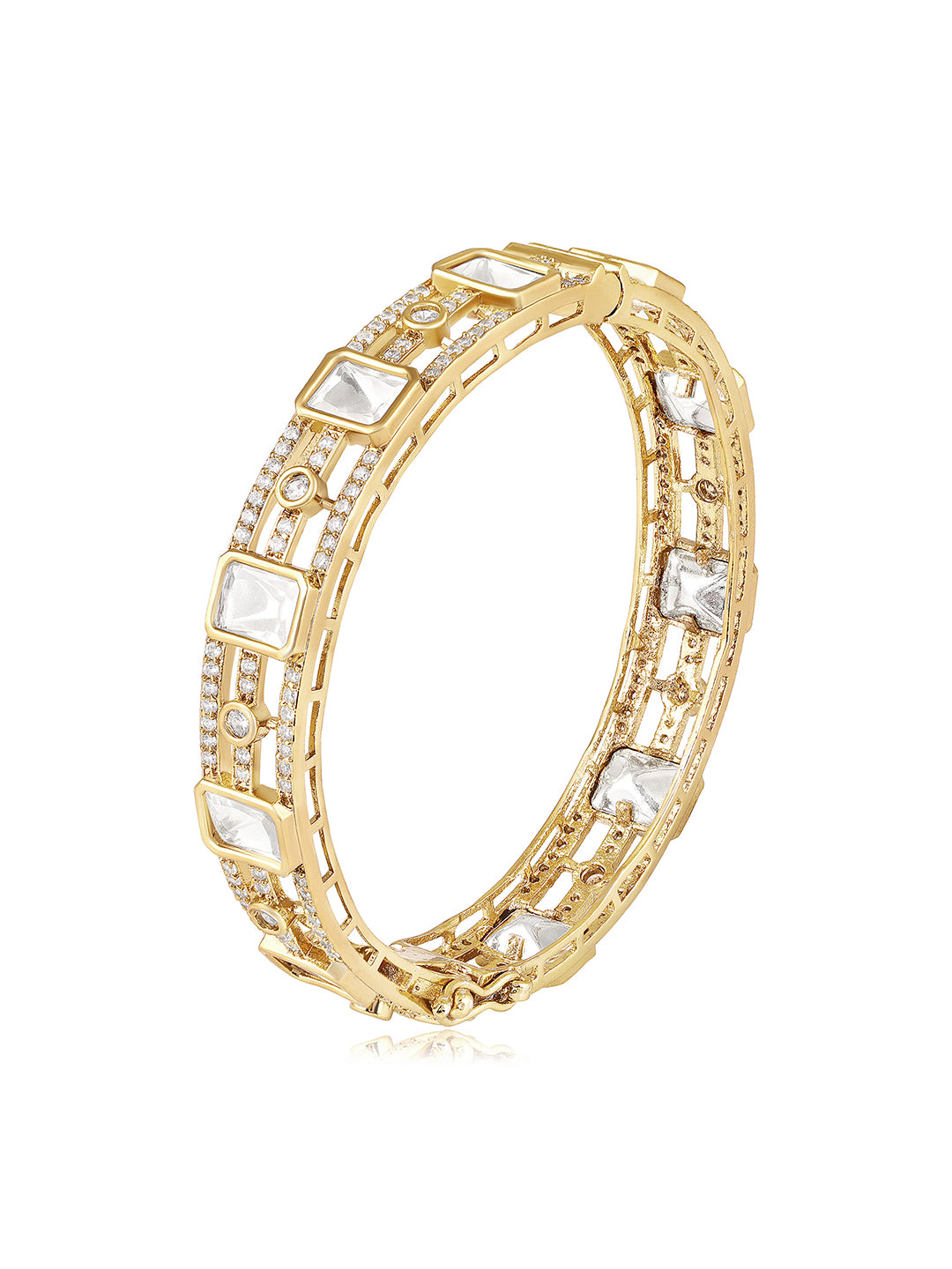 Itrani Gilded Blush Clear Polki Bangles