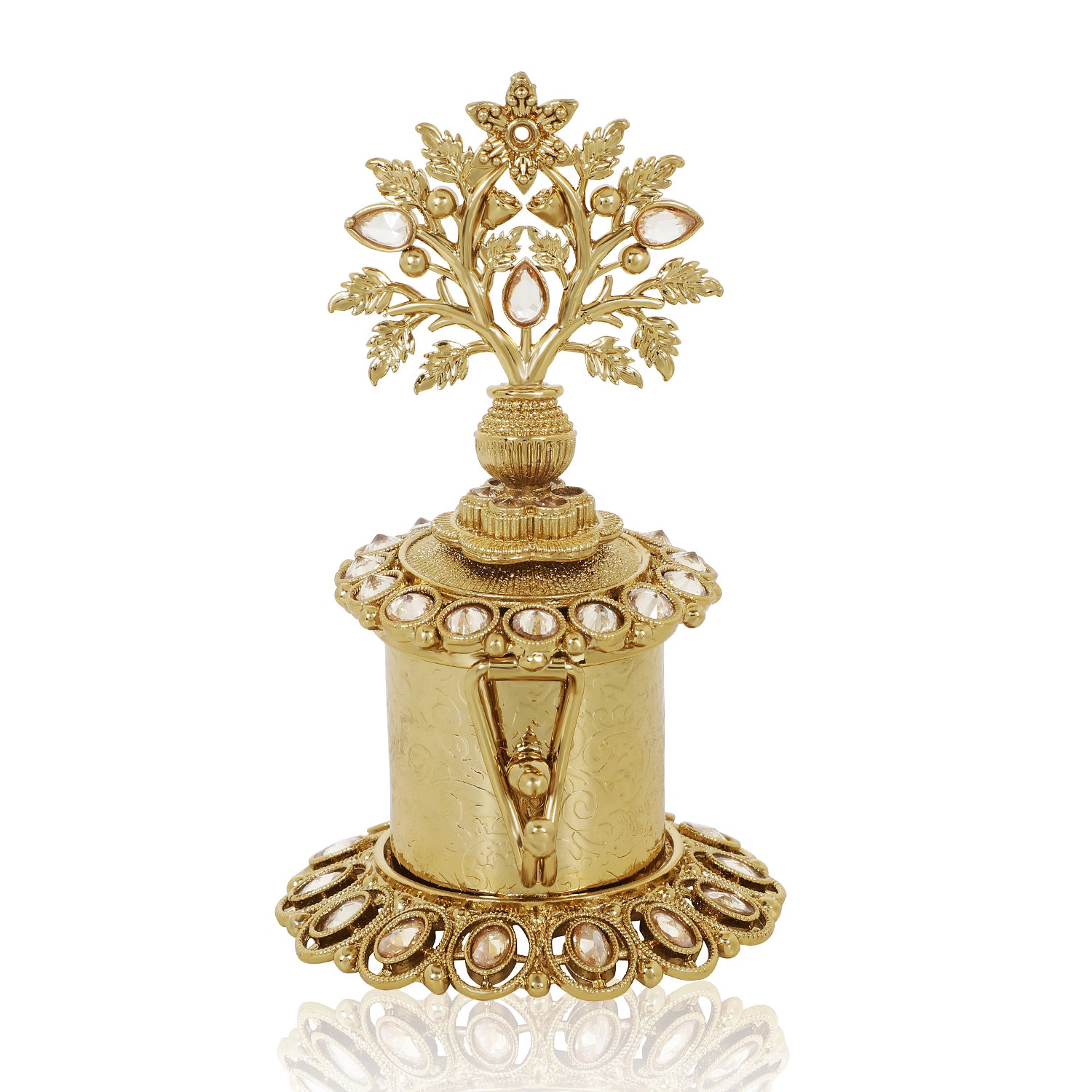 Itrani Antique Bloom Sindoor Box with Reverse American Diamonds