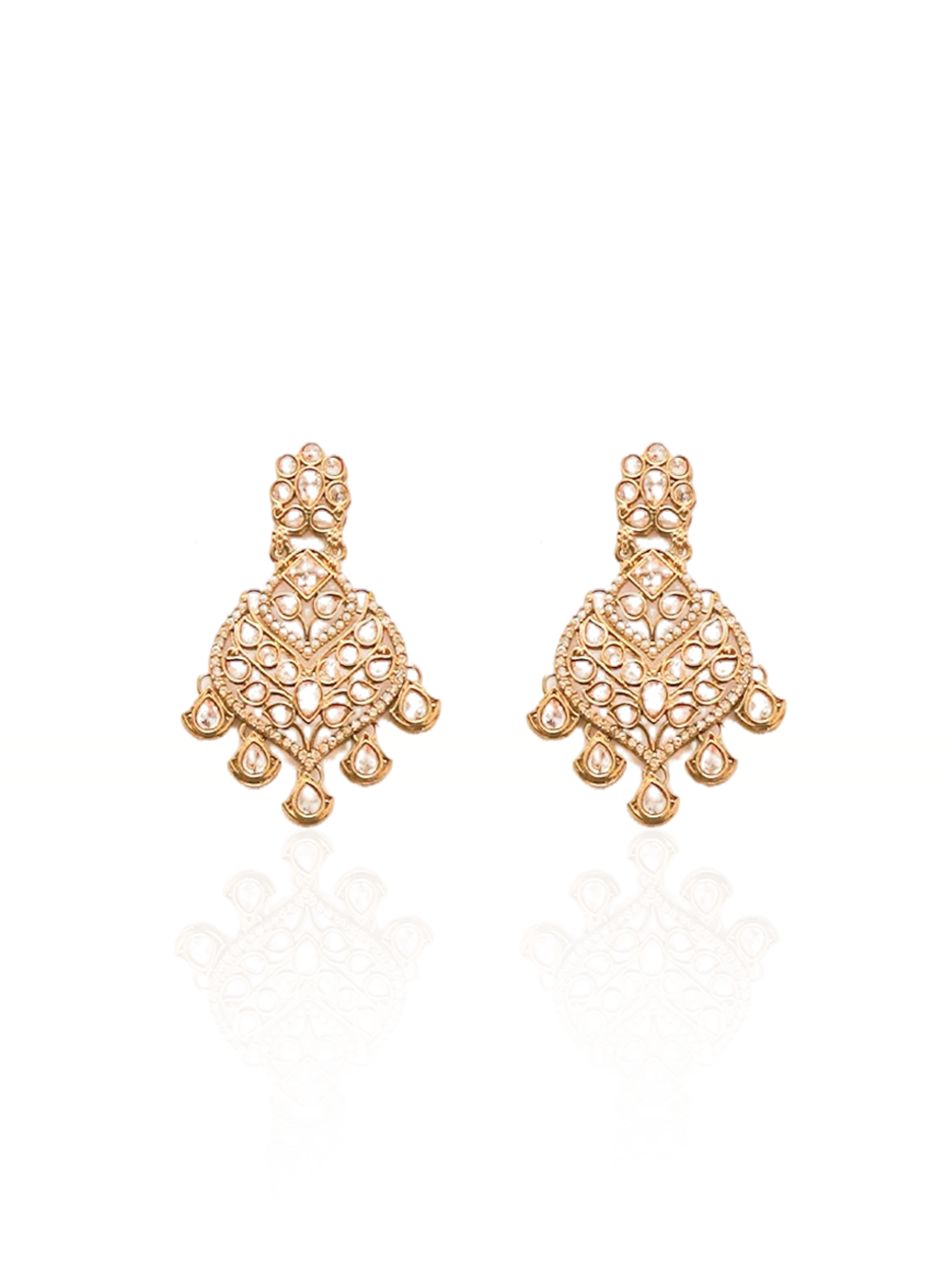 Itrani LCT Reverse AD Stone Choker Set – Traditional Brass Necklace with Earrings & Maang Tikka