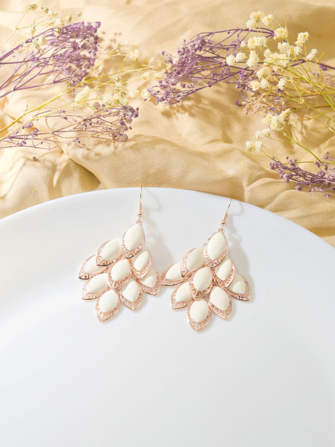 Itrani Ivory Bloom Filigree Drop Earrings