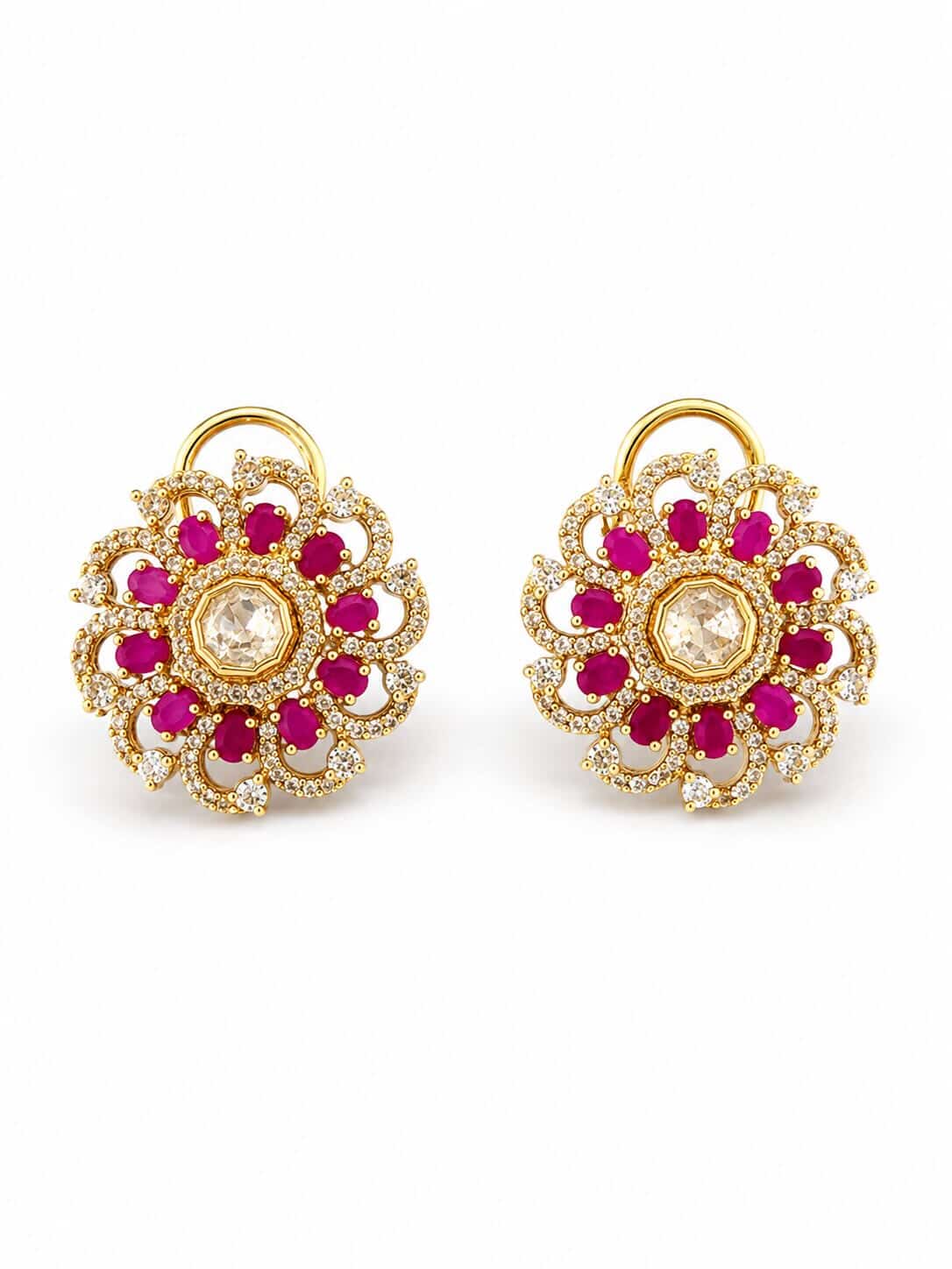 Itrani Elegant Swirl Crystal Stud Earrings for Women