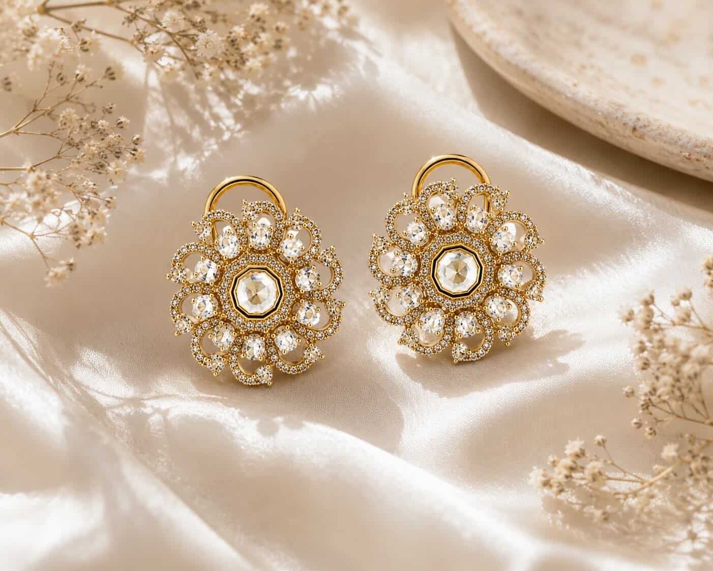 Itrani Elegant Swirl Crystal Stud Earrings for Women
