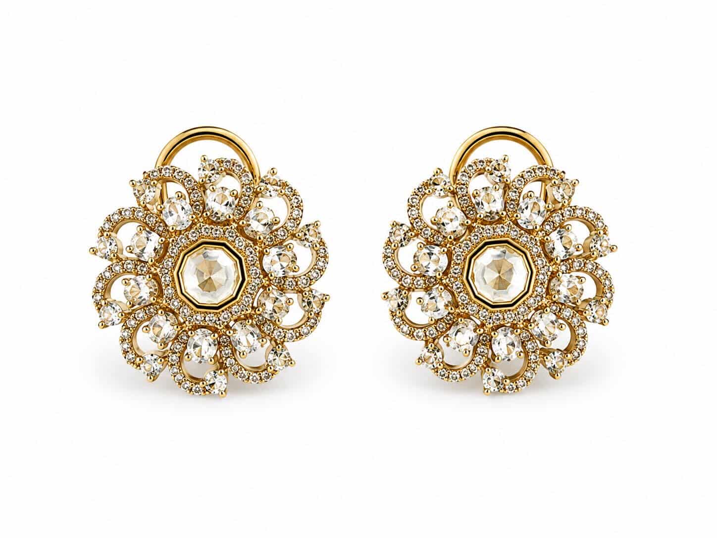 Itrani Elegant Swirl Crystal Stud Earrings for Women