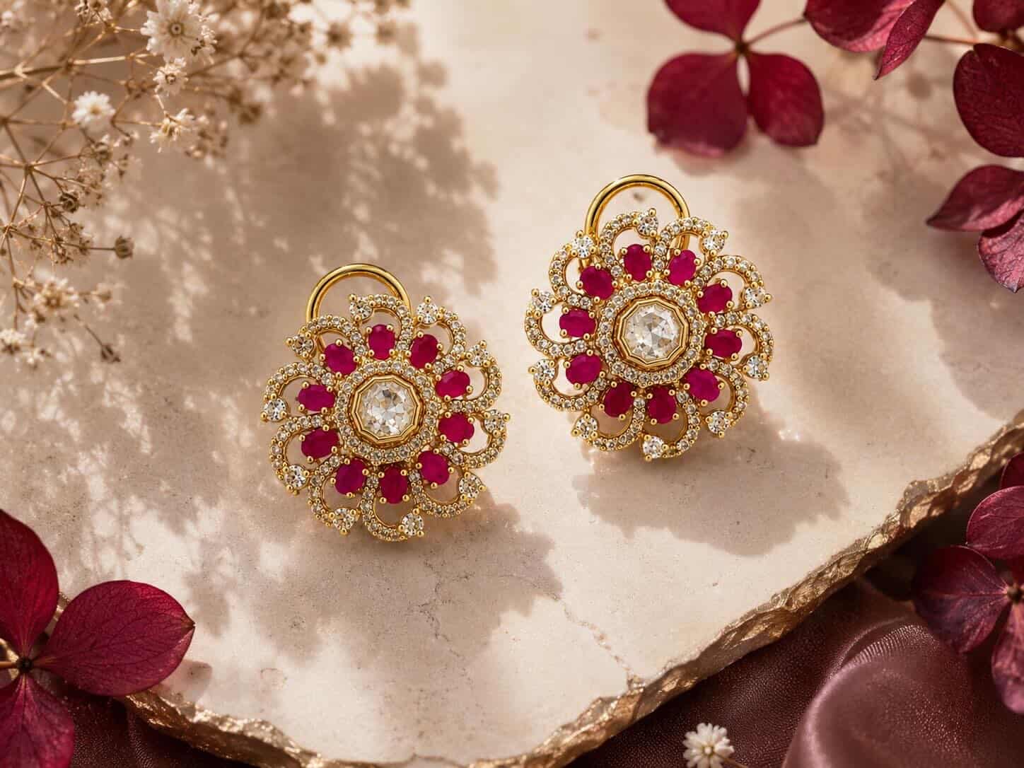 Itrani Elegant Swirl Crystal Stud Earrings for Women
