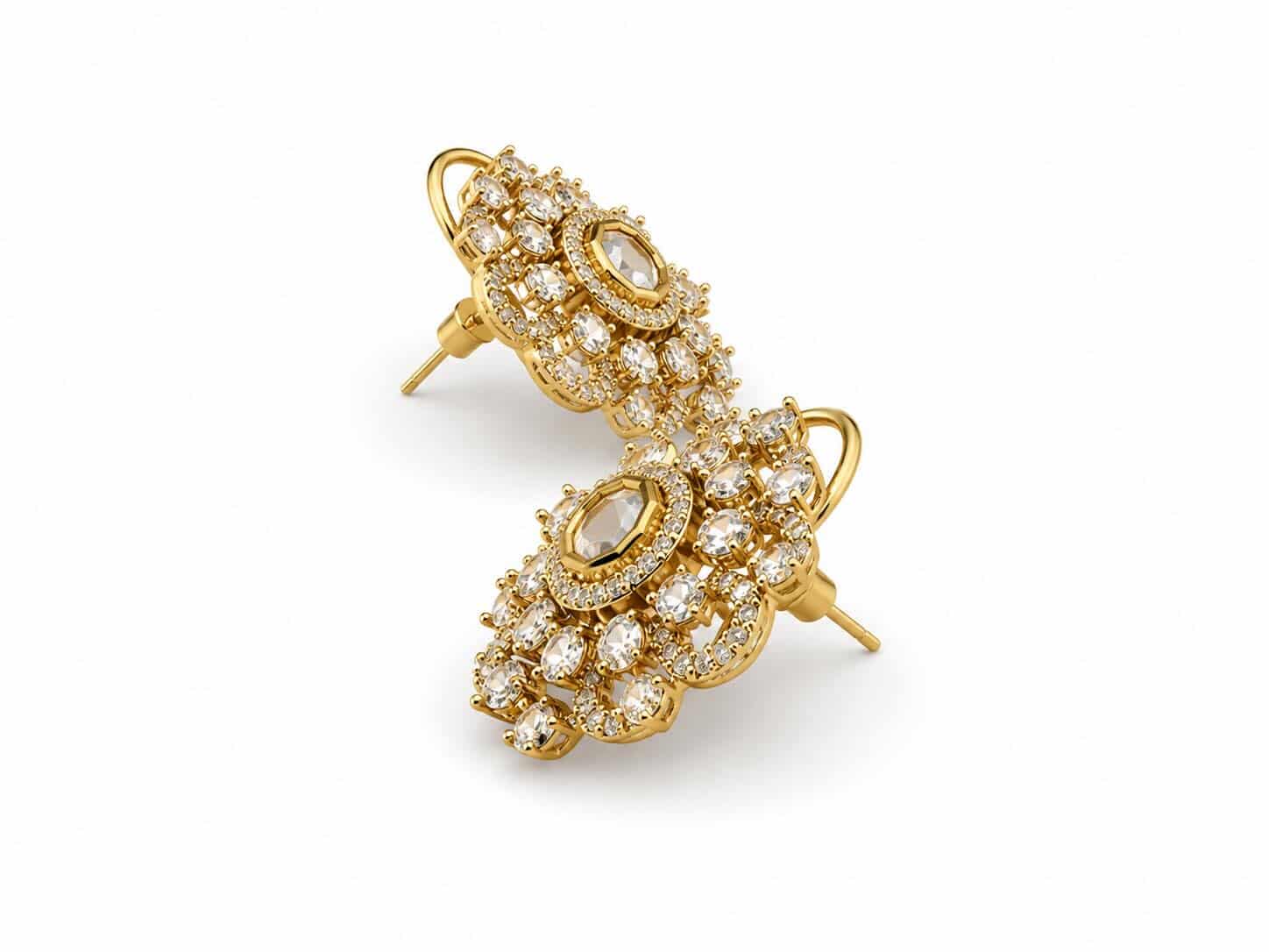 Itrani Elegant Swirl Crystal Stud Earrings for Women