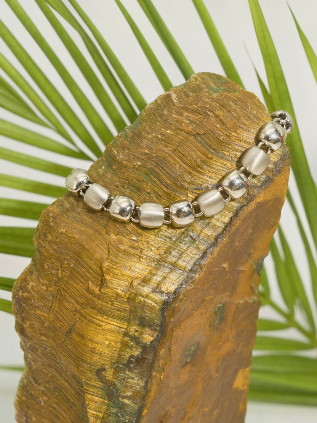 Itrani Silver Bead Elegance Brass Bracelet