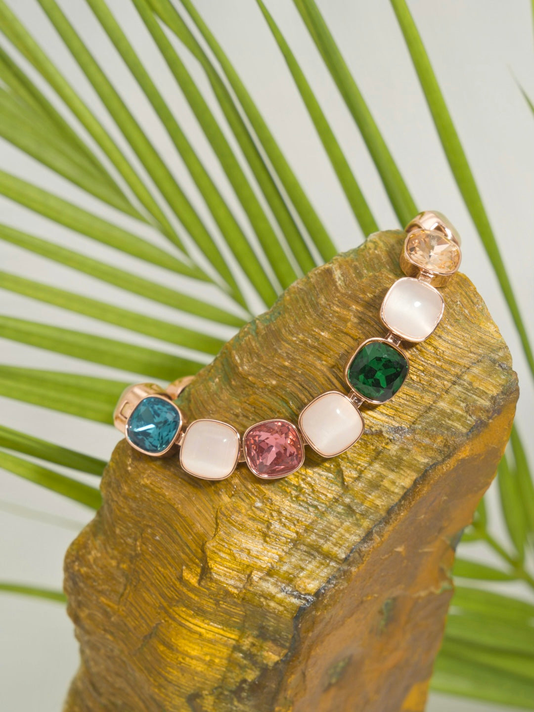 Itrani Rainbow Luxe Gemstone Brass Bracelet