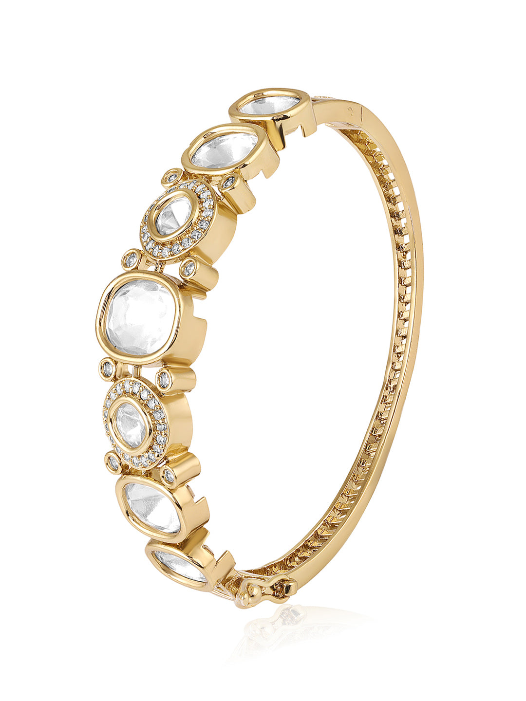 Itrani Ethereal Glow Moissanite Brass Bracelet – Anti-Tarnish Designer Bracelet with Moissanite Stones for Party & Festive Wear