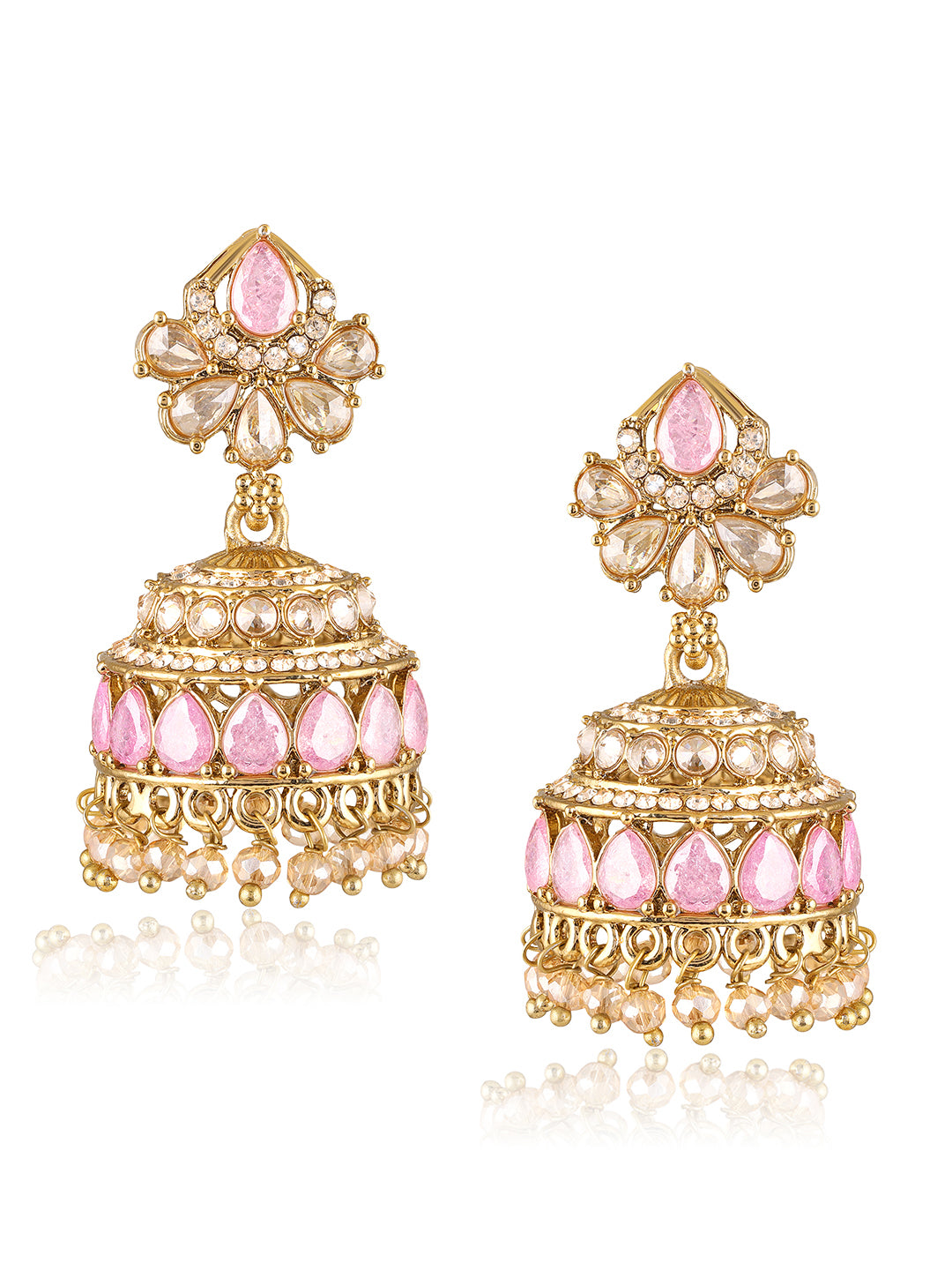 Itrani Pink Colour Stone Royalty Antique Necklace Set
