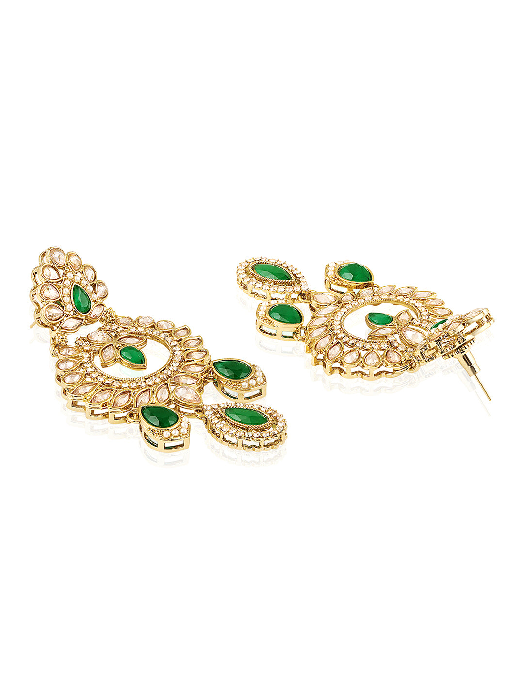 Itrani Emerald Empress Reverse AD Stone Bridal Necklace Set