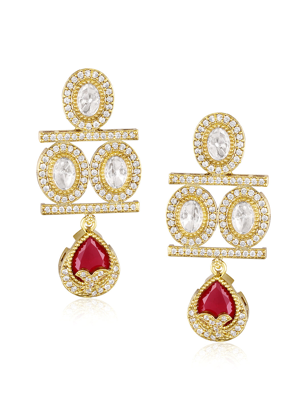 Itrani Elegant Moissanite Stone Leaf Drop Necklace Set