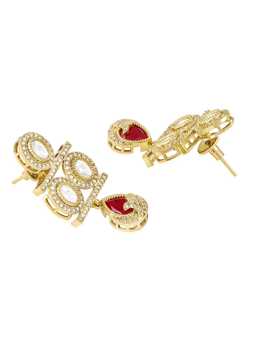 Itrani Elegant Moissanite Stone Leaf Drop Necklace Set