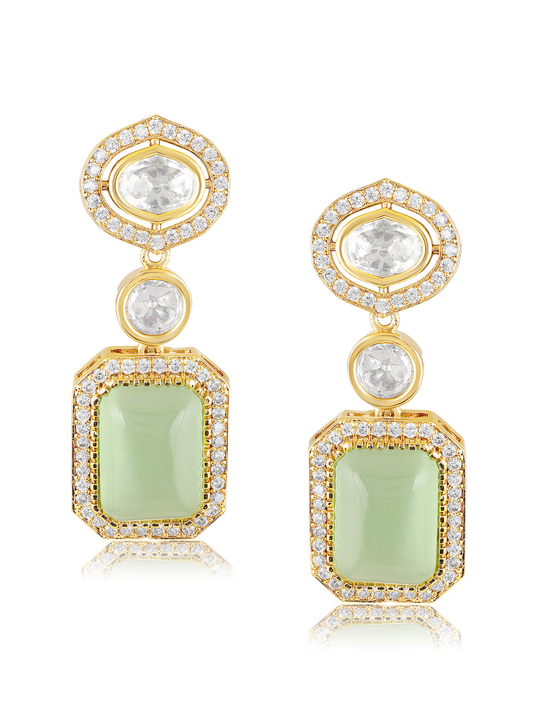 Itrani Pista green Luxe Geometric Necklace Set