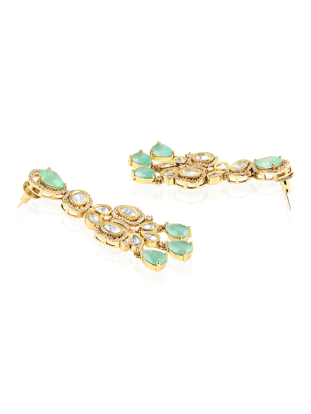 Itrani mint green Stone droplets Necklace Set – Luxe Heritage Edit